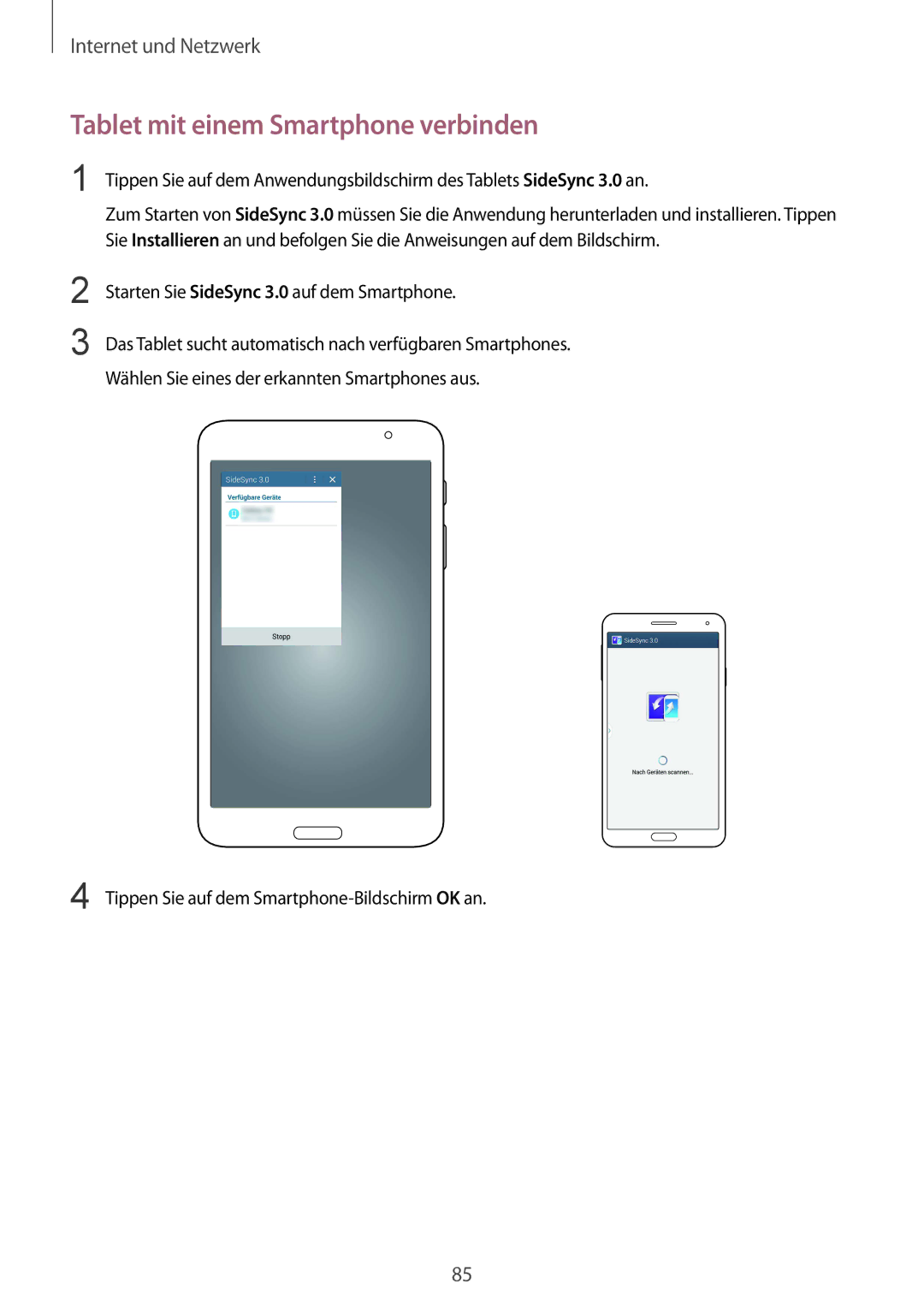 Samsung SM-T320NZKATUR, SM-T320NZKAATO, SM-T320NZWATUR, SM-T320NZKATPH, SM-T320NZWATPH Tablet mit einem Smartphone verbinden 