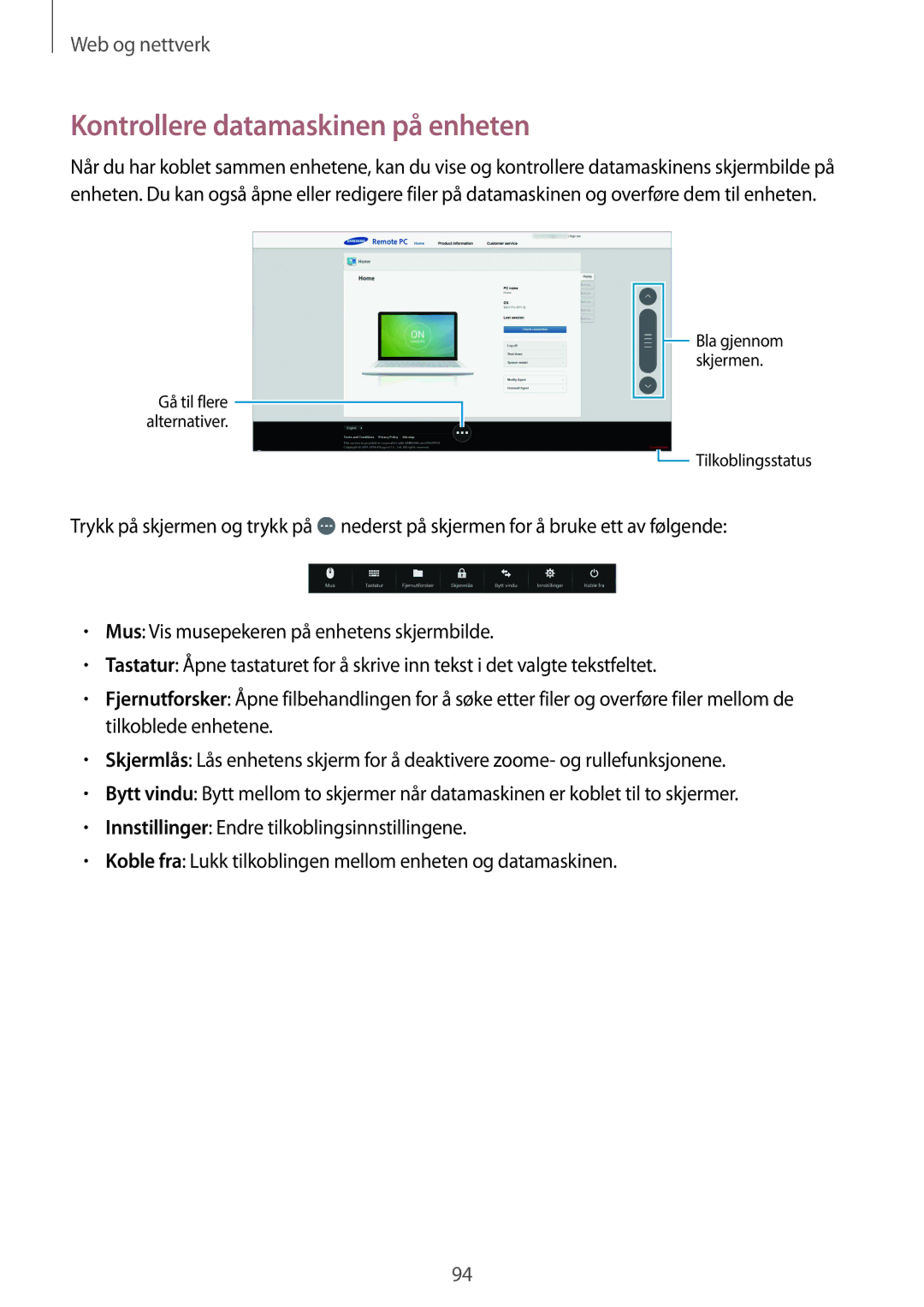 Samsung SM-T325NZWENEE, SM-T325NZKANEE, SM-T325NZWANEE manual Kontrollere datamaskinen på enheten 