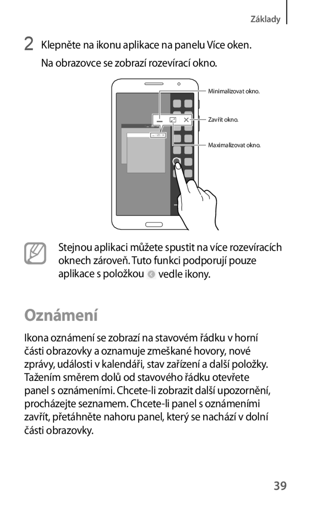 Samsung SM-T325NZKAXEZ, SM-T325NZKAXEO, SM-T325NZWAXEZ manual Oznámení 