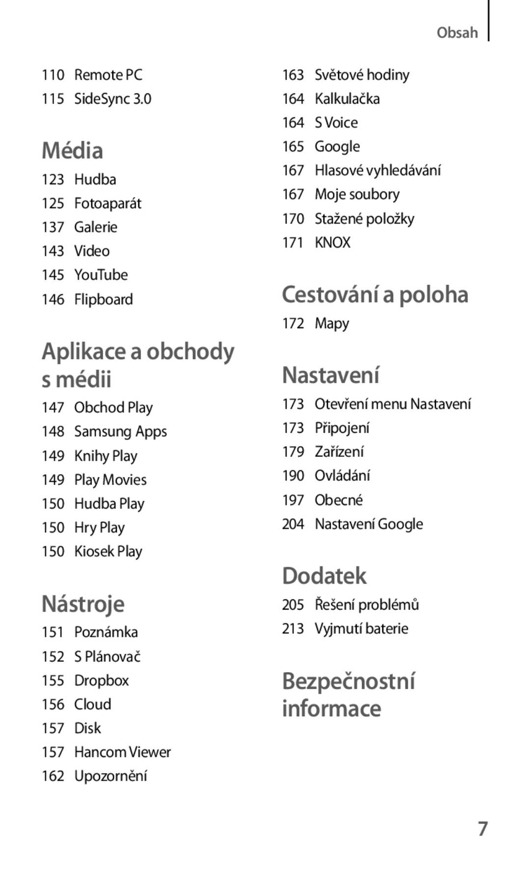 Samsung SM-T325NZKAXEO, SM-T325NZKAXEZ, SM-T325NZWAXEZ manual Média, Aplikace a obchody s médii 
