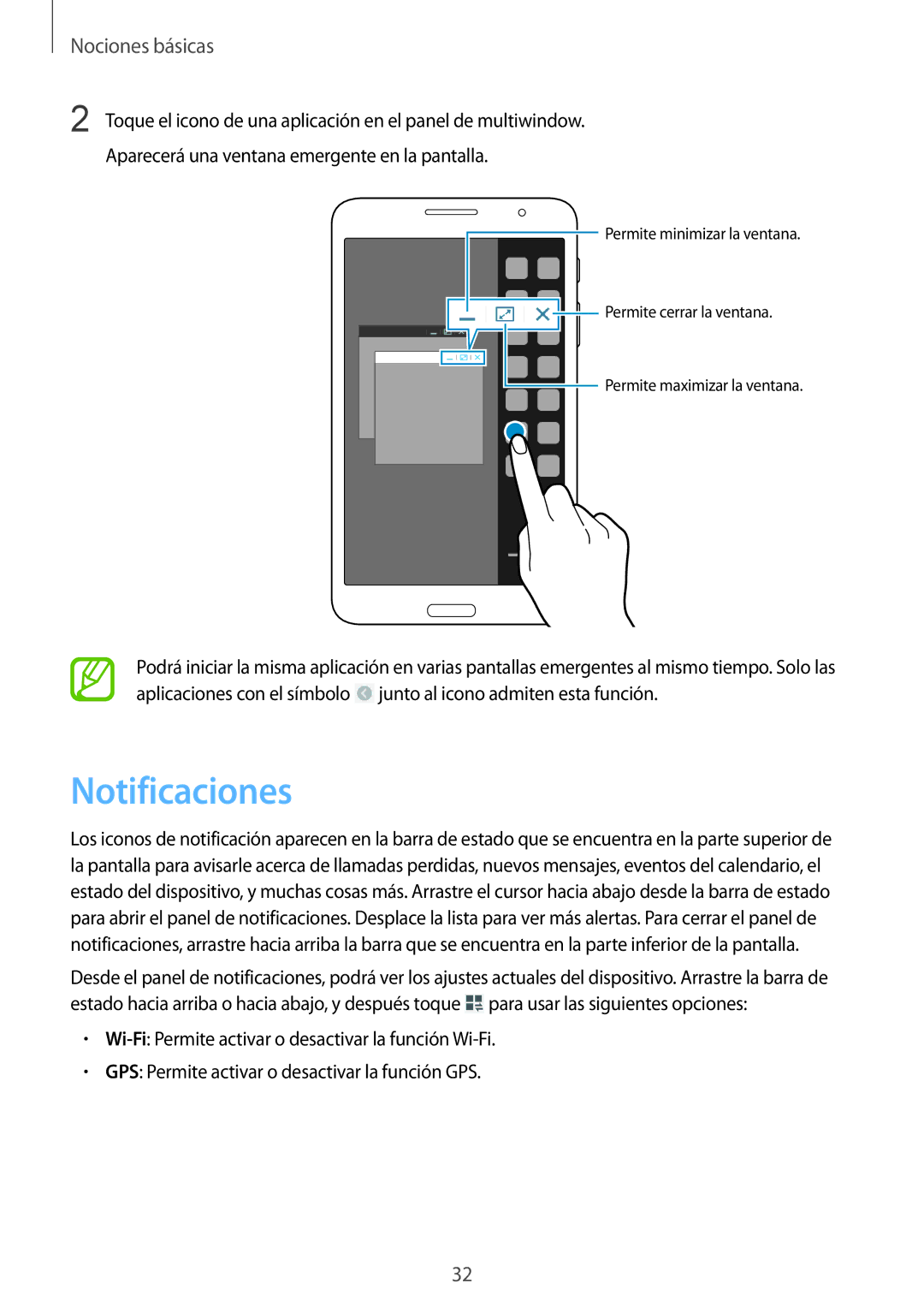 Samsung SM-T325NZWAPHE, SM-T325NZKAPHE manual Notificaciones 