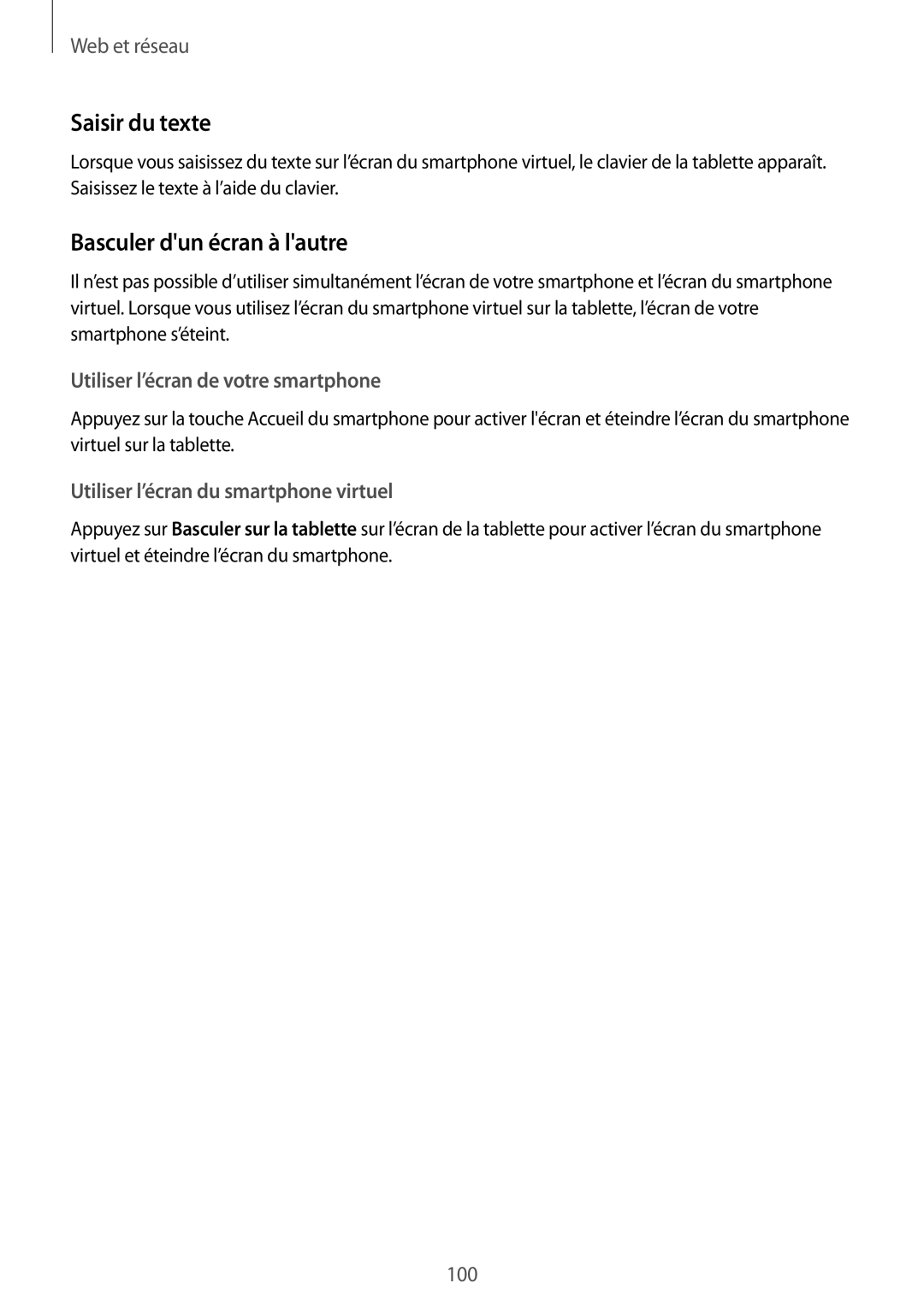 Samsung SM-T325NZWAXEF manual Saisir du texte, Basculer dun écran à lautre 