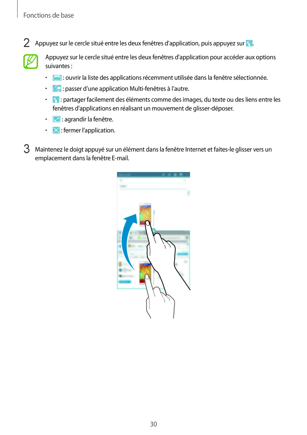 Samsung SM-T325NZWAXEF manual Fonctions de base 