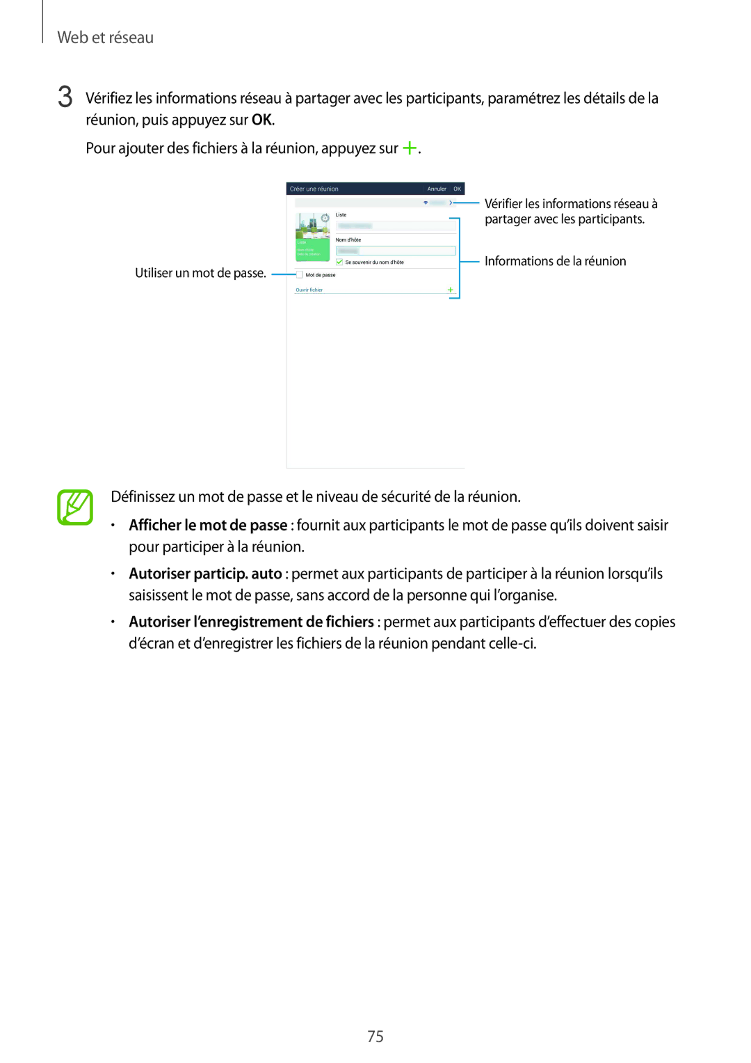 Samsung SM-T325NZWAXEF manual Web et réseau 