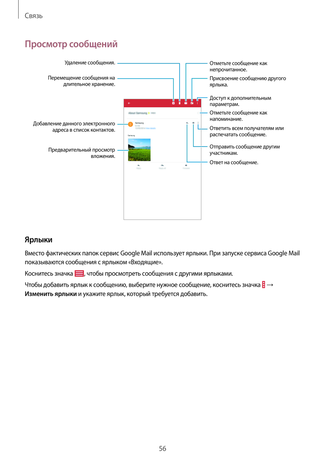 Samsung SM-T331NYKASER, SM-T331NZWASER manual Ярлыки 