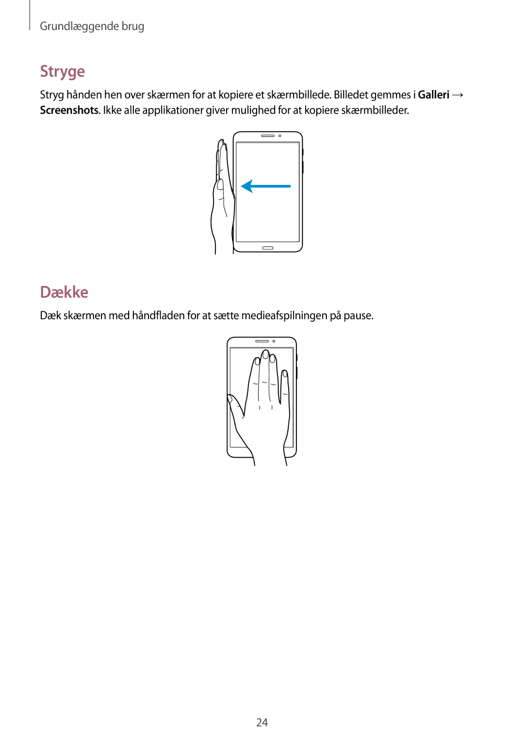 Samsung SM-T335NYKANEE, SM-T335NZWANEE, SM-T335NDWANEE manual Stryge, Dække 