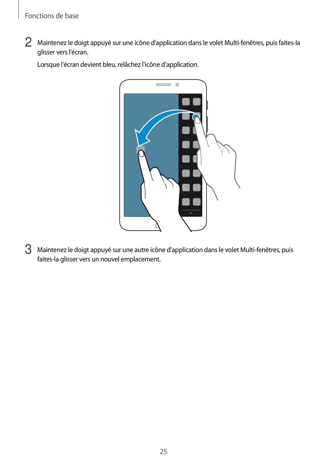 Samsung SM-T335NYKAXEF manual Fonctions de base 