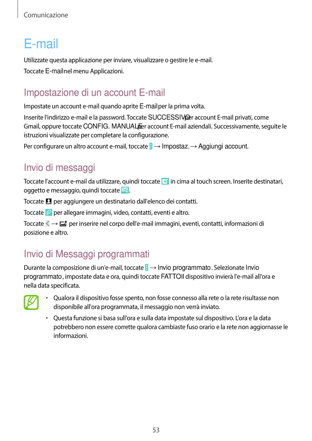 Samsung SM-T335NZWAITV, SM-T335NZWAHUI, SM-T335NZWAOMN, SM-T335NZWATIM manual Mail, Impostazione di un account E-mail 