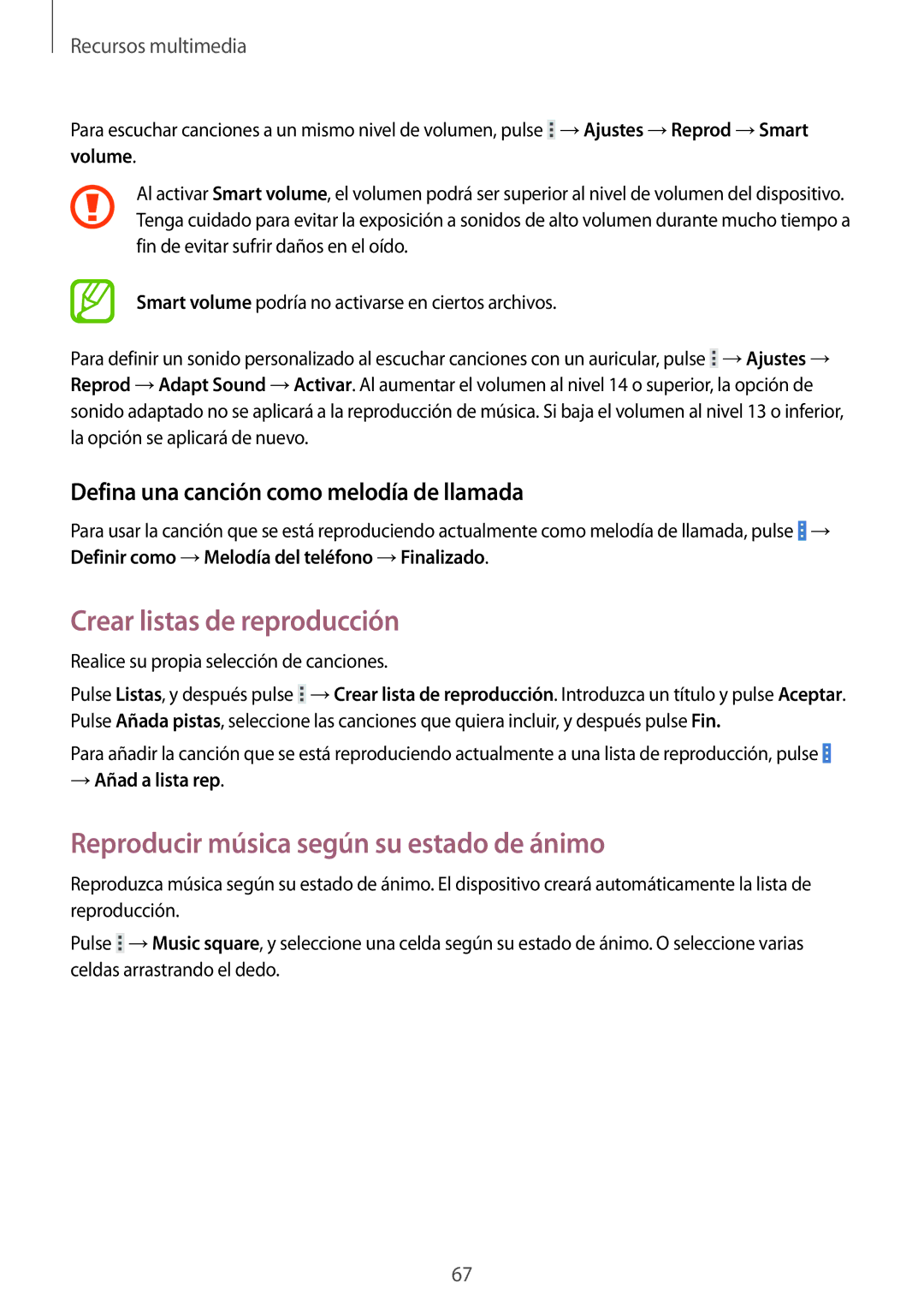 Samsung SM-T335NYKAATL manual Crear listas de reproducción, Reproducir música según su estado de ánimo, → Añad a lista rep 