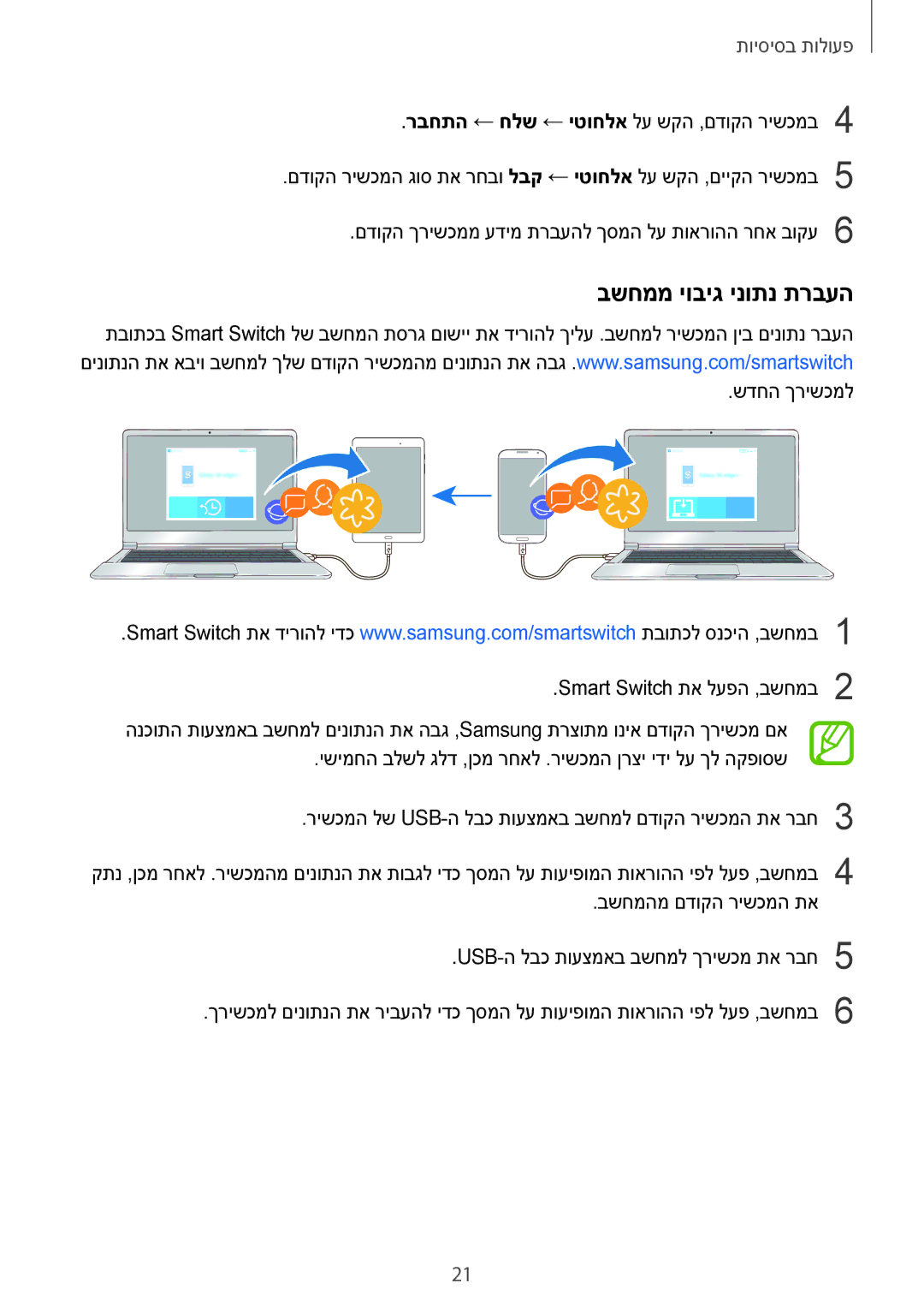 Samsung SM-T550NZKAILO, SM-T350NZKAILO manual בשחממ יוביג ינותנ תרבעה 