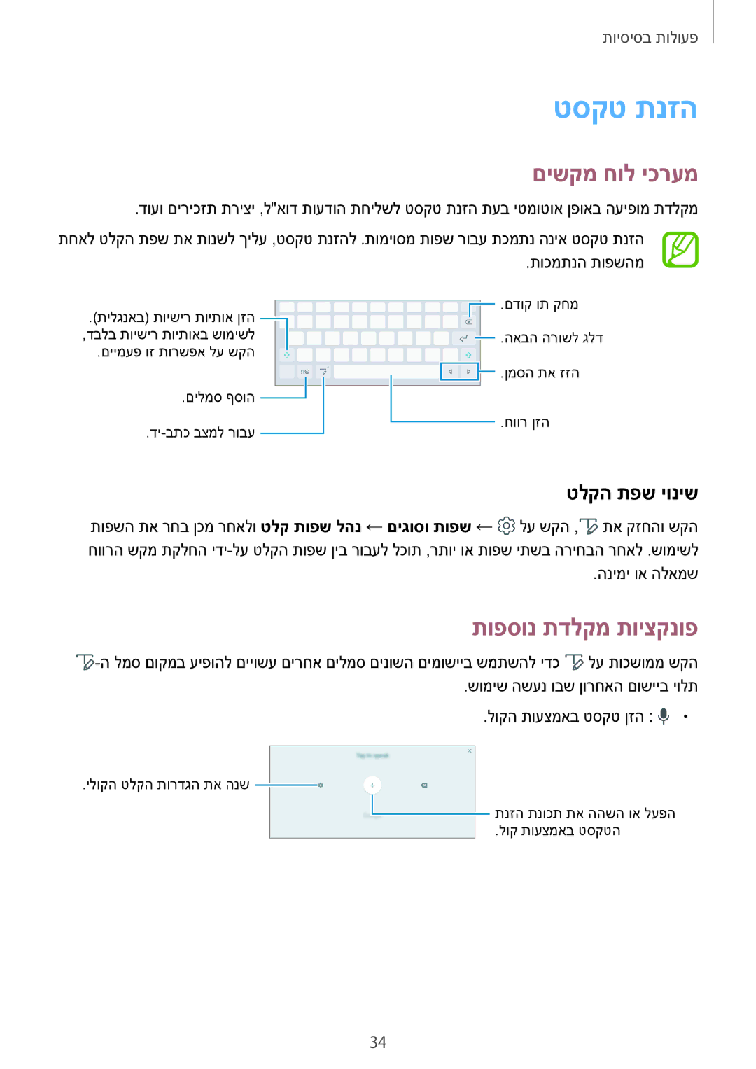 Samsung SM-T350NZKAILO, SM-T550NZKAILO manual טסקט תנזה, םישקמ חול יכרעמ, תופסונ תדלקמ תויצקנופ, טלקה תפש יוניש 