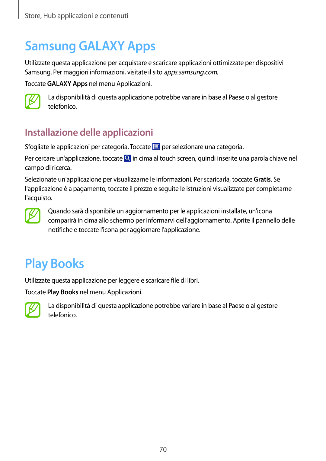 Samsung SM-T360NNGAITV manual Samsung Galaxy Apps, Play Books 
