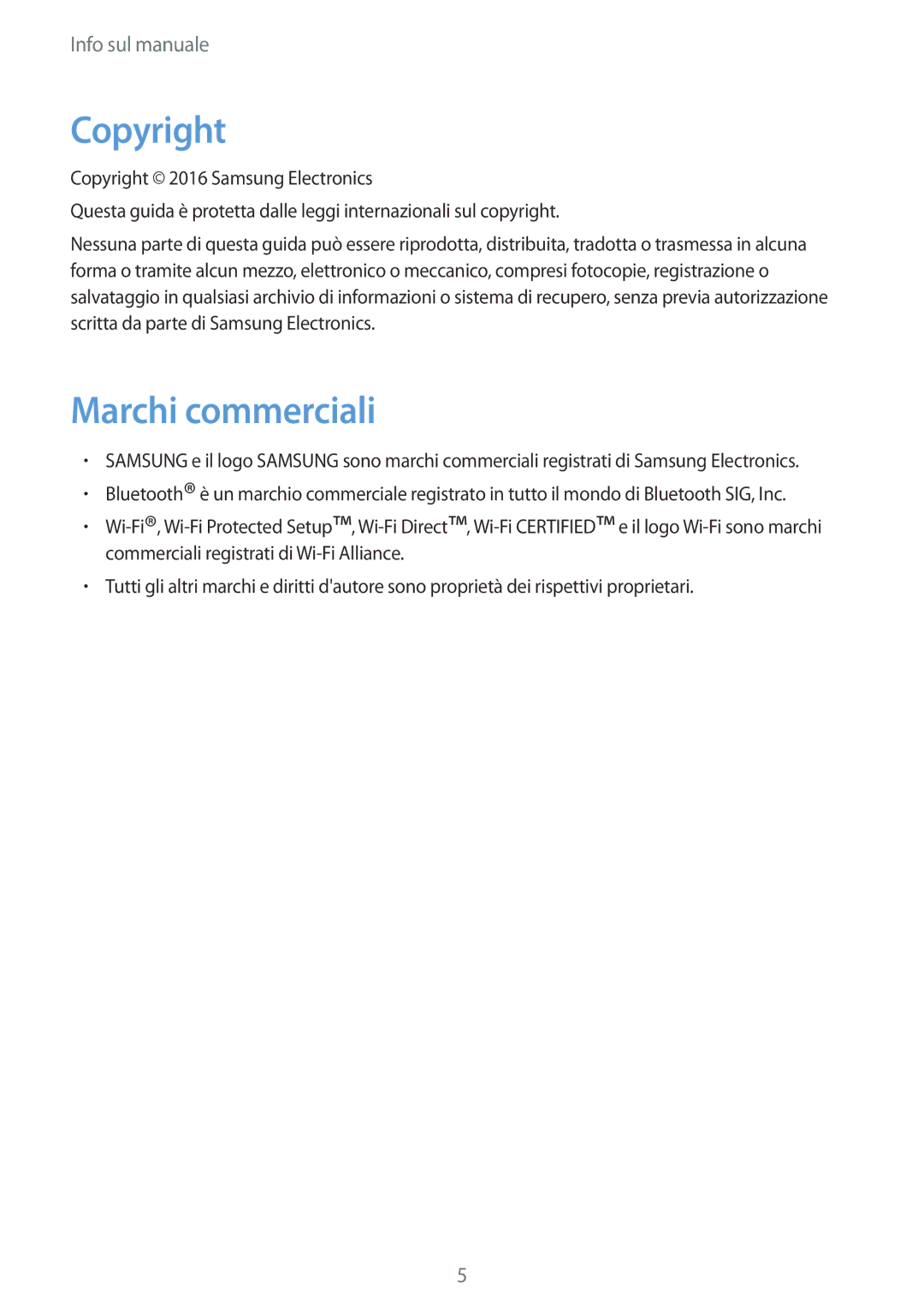 Samsung SM-T360NNGAITV manual Copyright, Marchi commerciali 