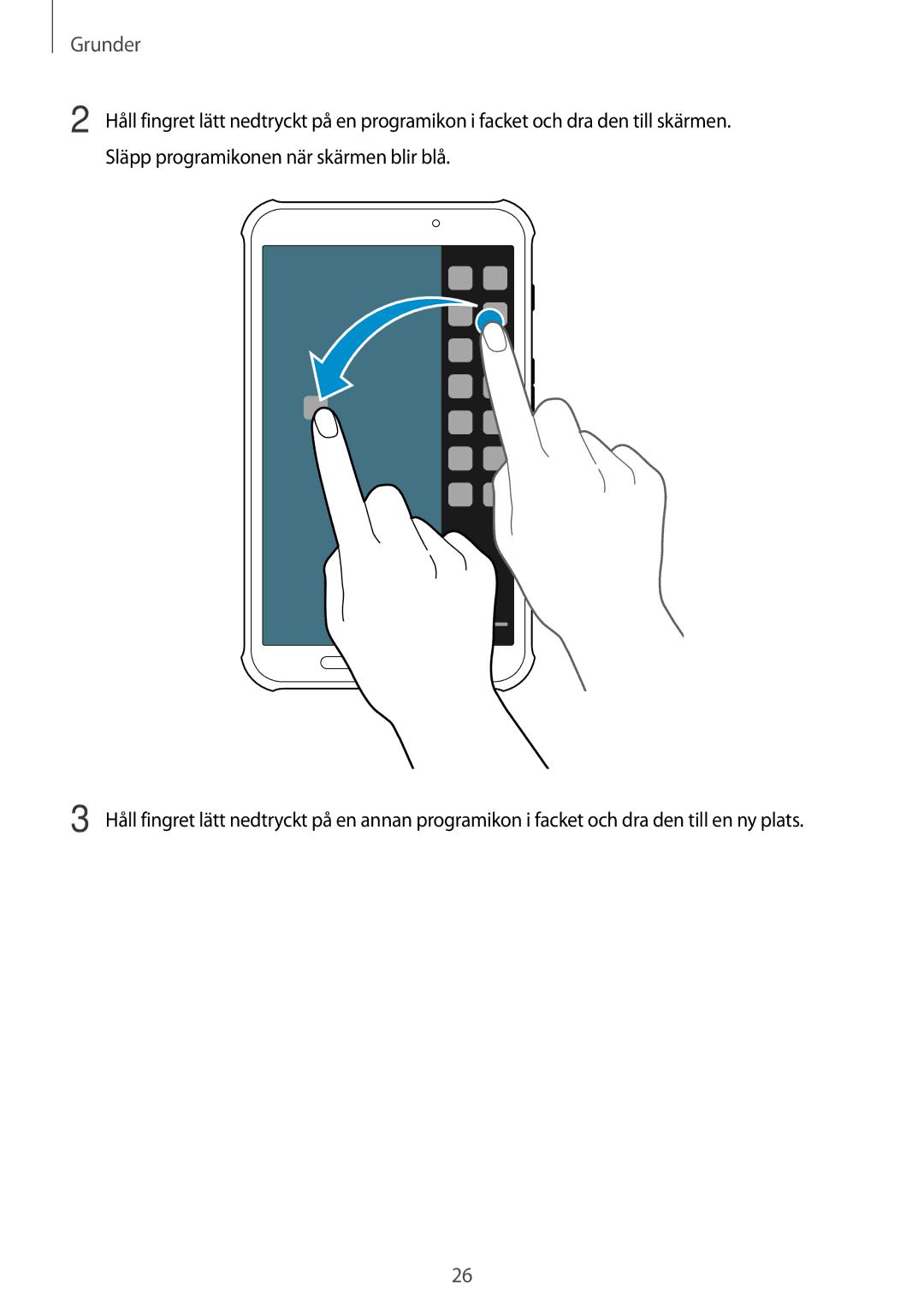 Samsung SM-T360NNGANEE manual Grunder 