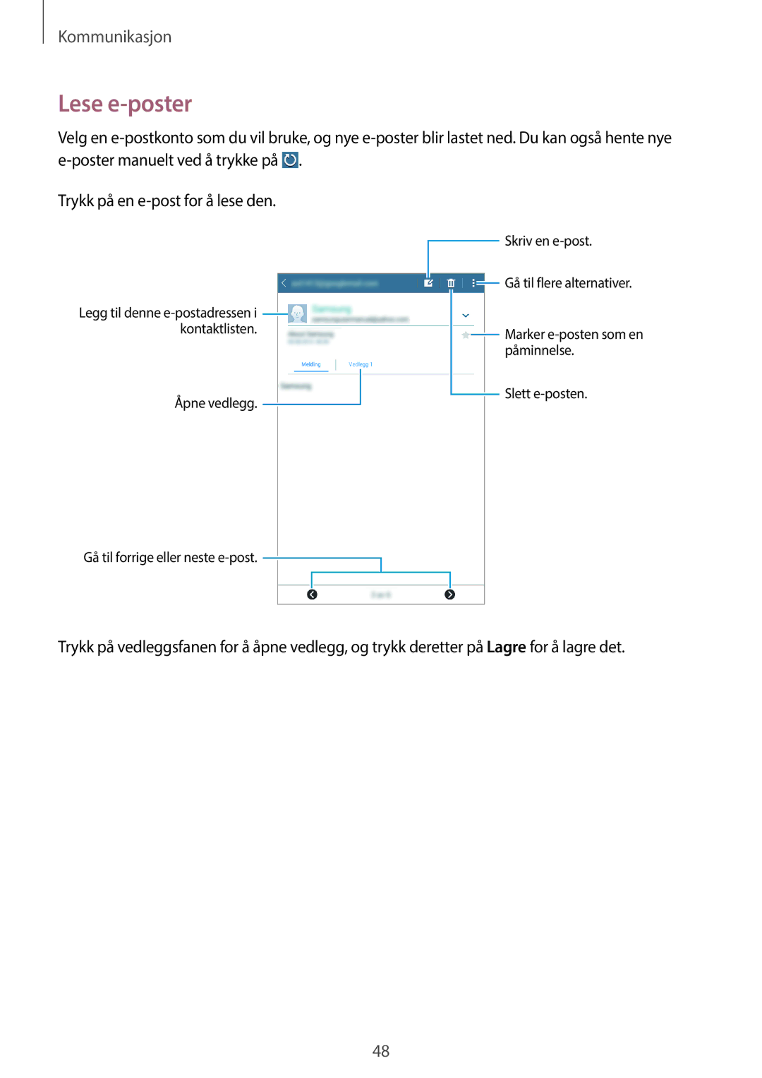 Samsung SM-T360NNGANEE manual Lese e-poster 