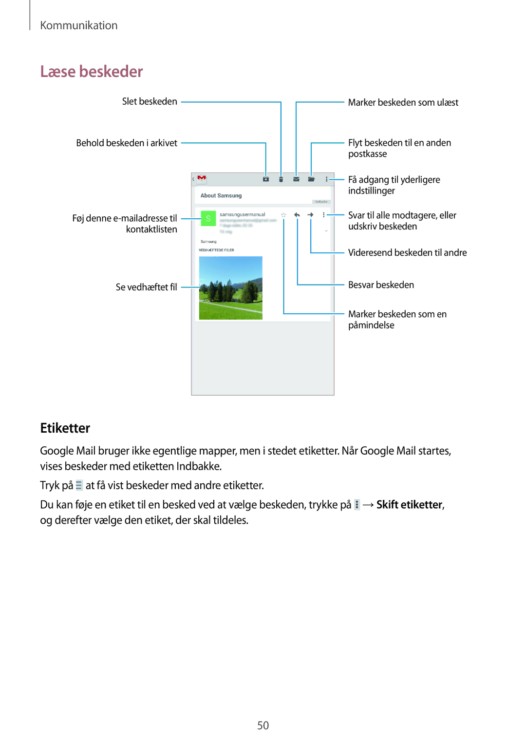 Samsung SM-T360NNGANEE manual Etiketter 