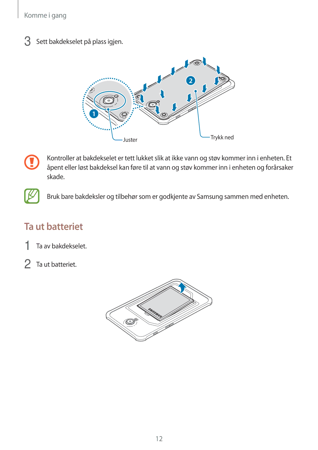 Samsung SM-T360NNGANEE manual Ta ut batteriet 