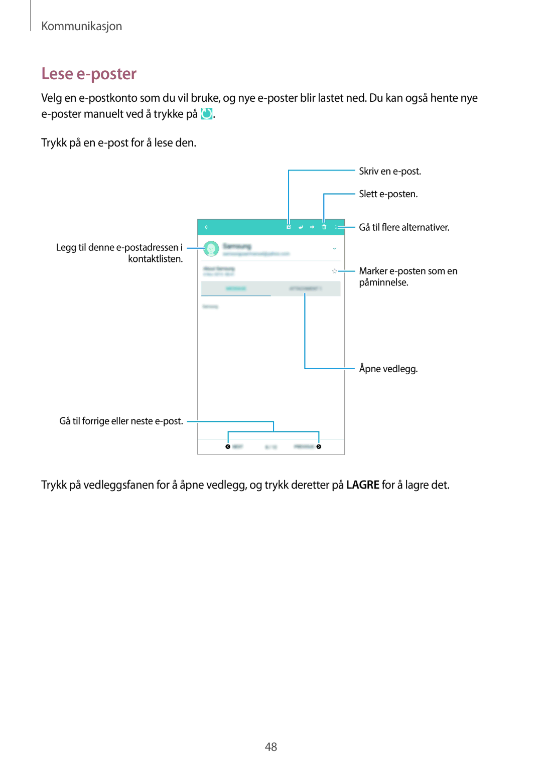 Samsung SM-T360NNGANEE manual Lese e-poster 