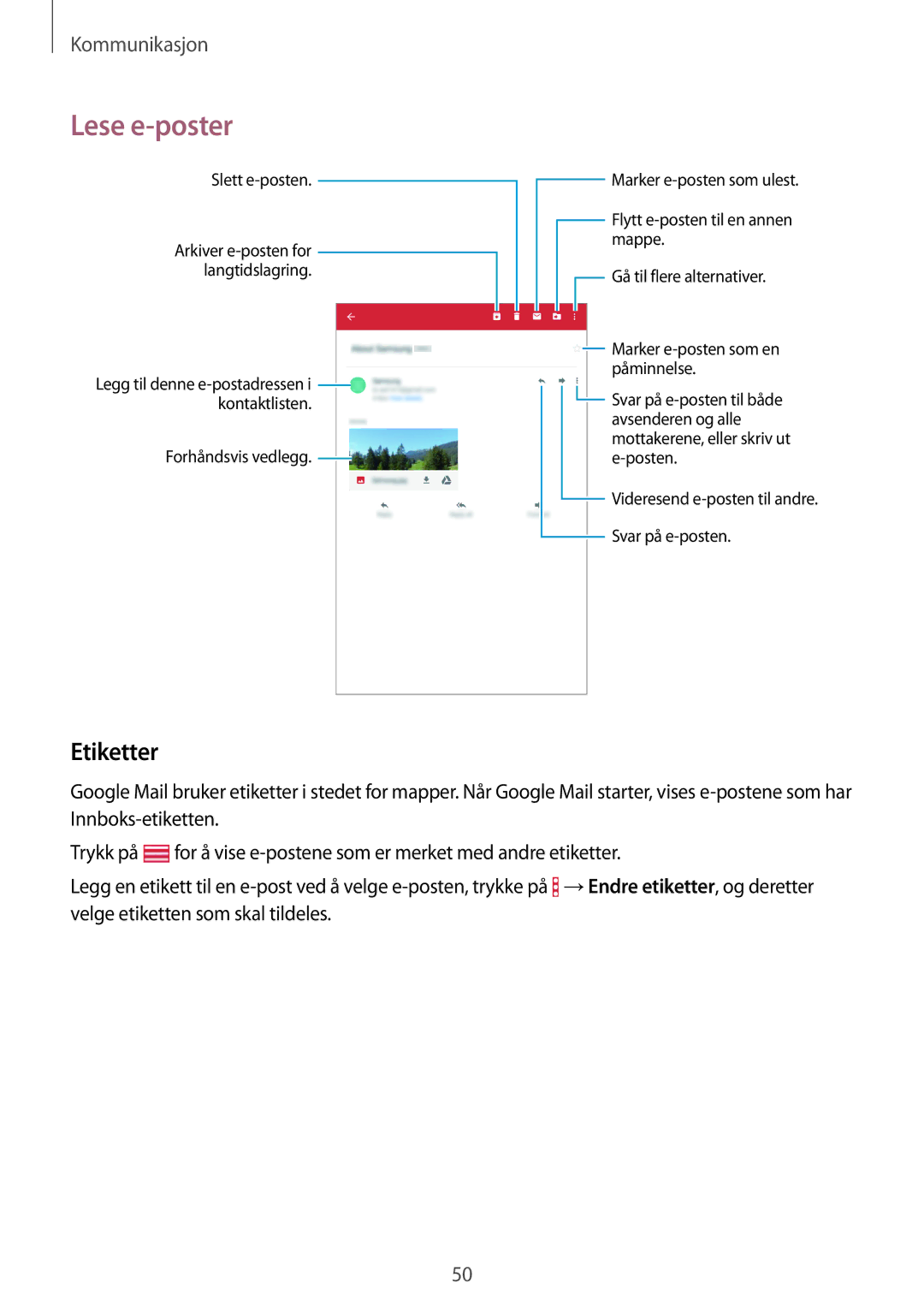 Samsung SM-T360NNGANEE manual Etiketter 