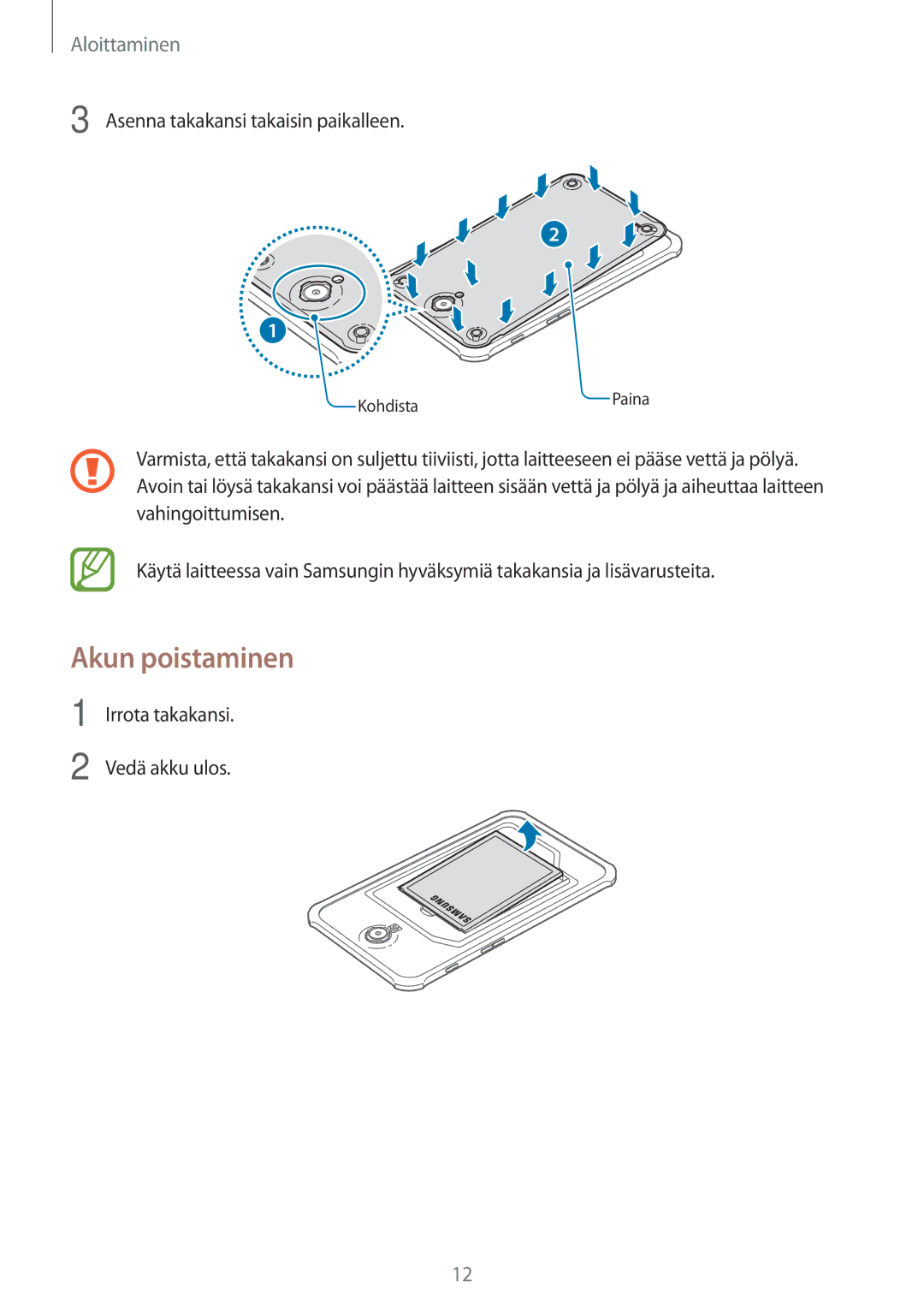 Samsung SM-T360NNGANEE manual Akun poistaminen 