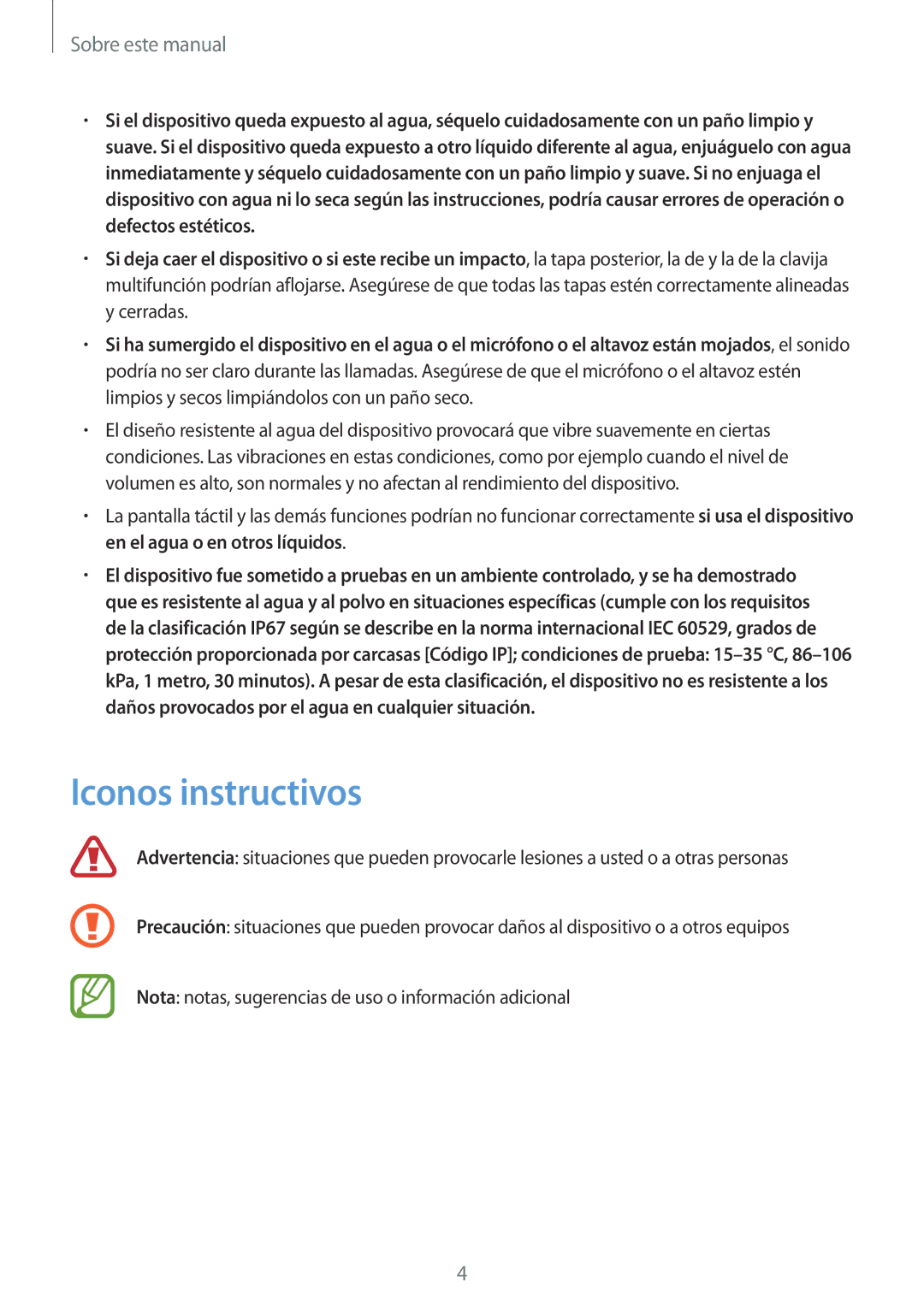 Samsung SM-T360NNGAPHE, SM-T360NNGATPH manual Iconos instructivos 