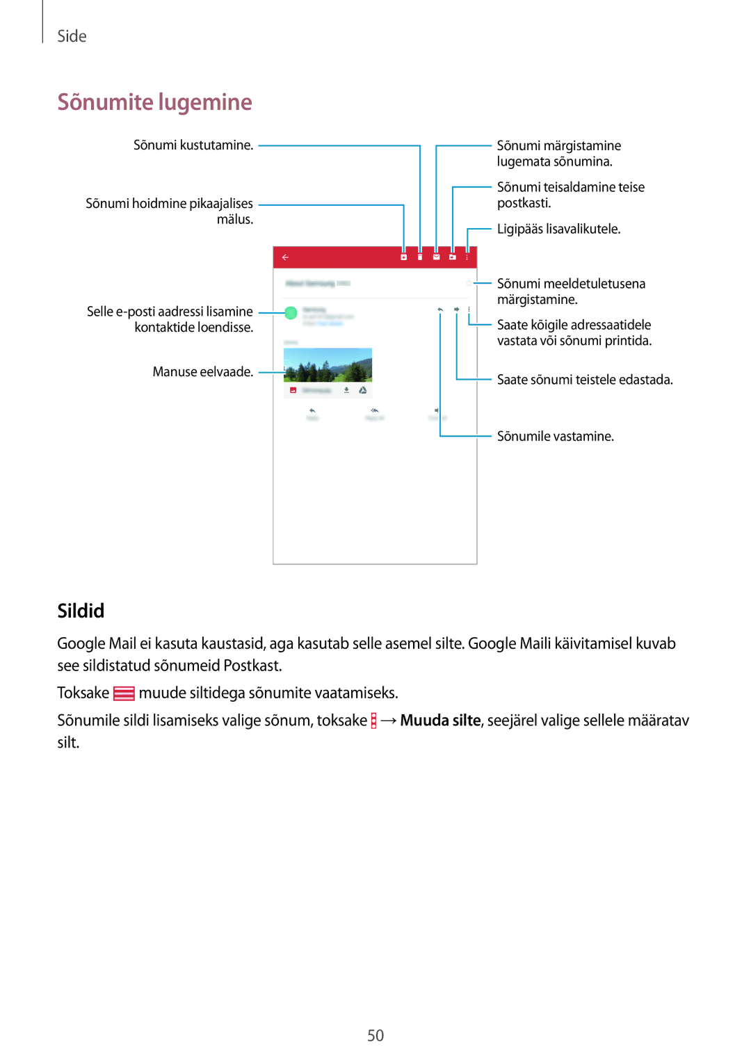 Samsung SM-T360NNGASEB manual Sildid 