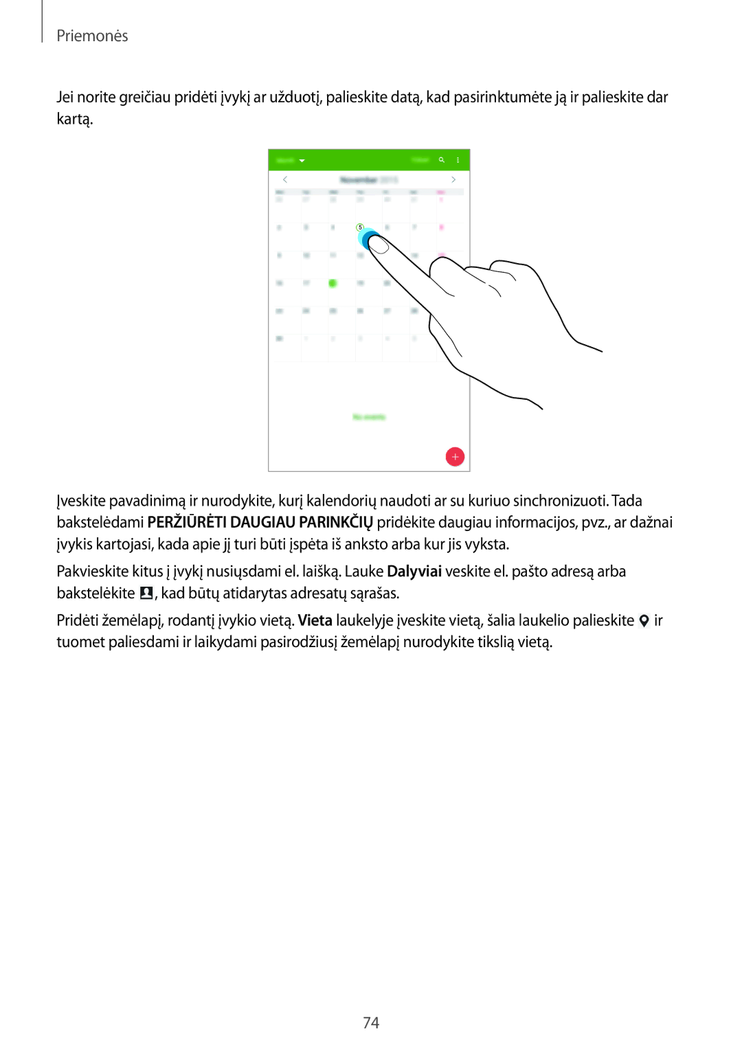 Samsung SM-T360NNGASEB manual Priemonės 