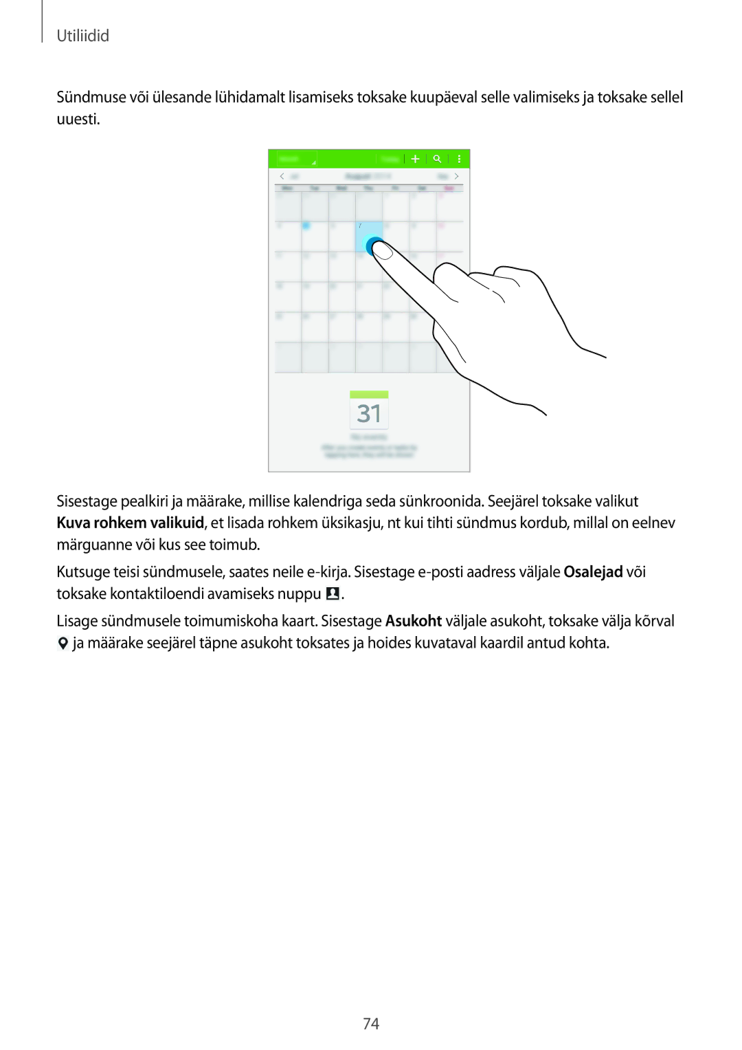 Samsung SM-T360NNGASEB manual Utiliidid 