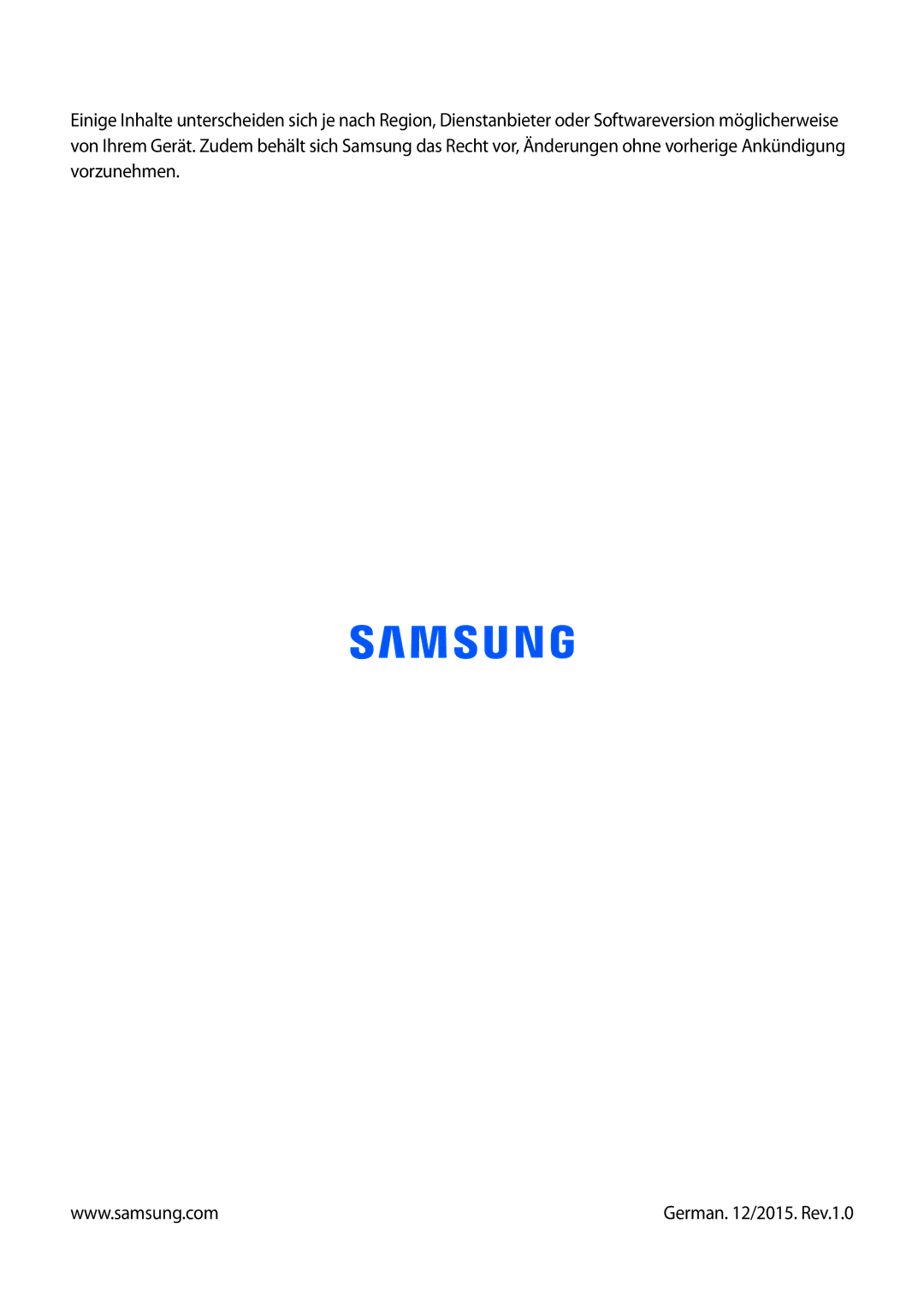 Samsung SM-T365NNGASEB, SM-T365NNGAATO, SM-T365NNGATUR, SM-T365NNGADBT, SM-T365NNGABTU, SM-T365NNGAEUR German /2015. Rev.1.0 