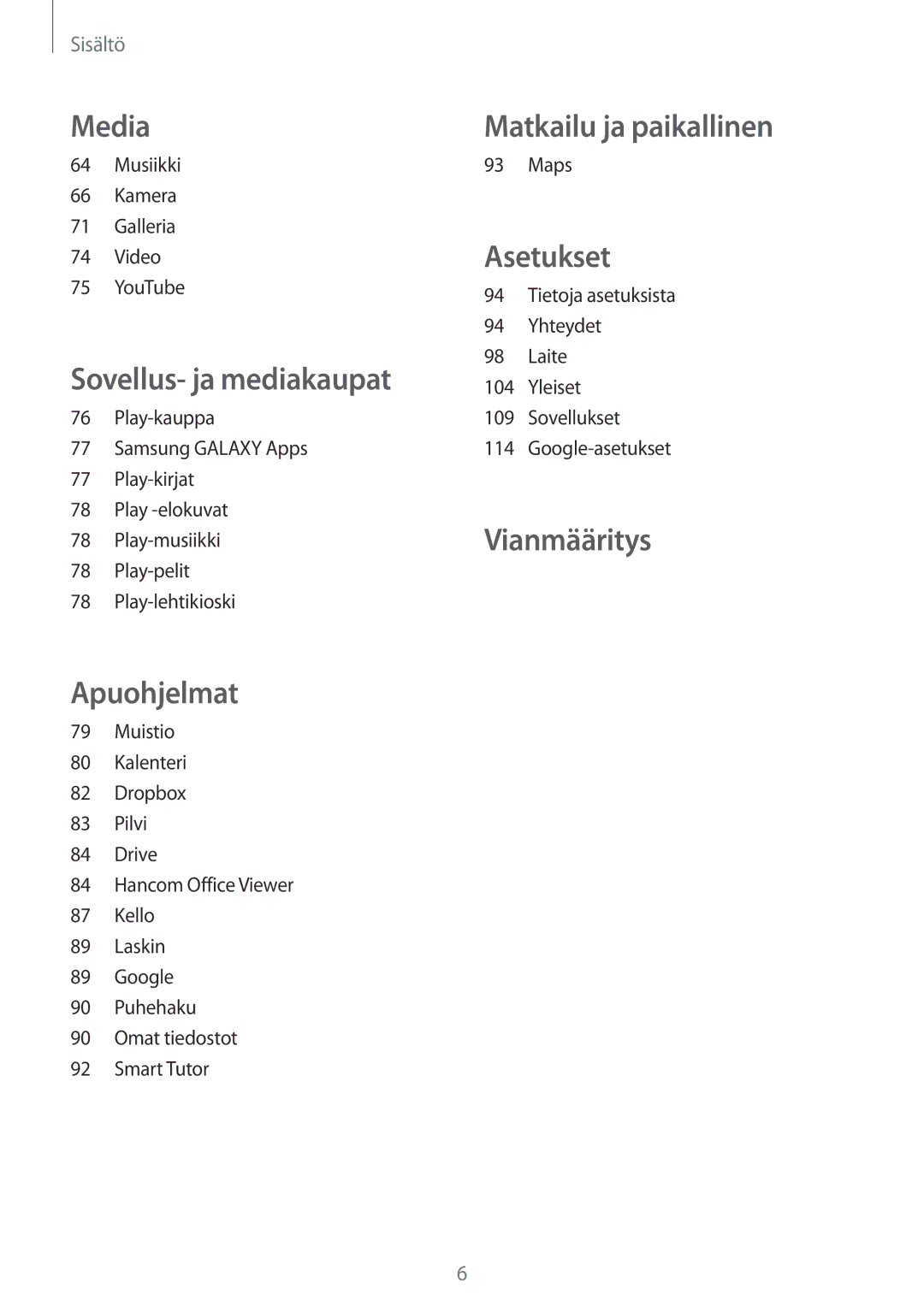 Samsung SM-T365NNGANEE manual Media 