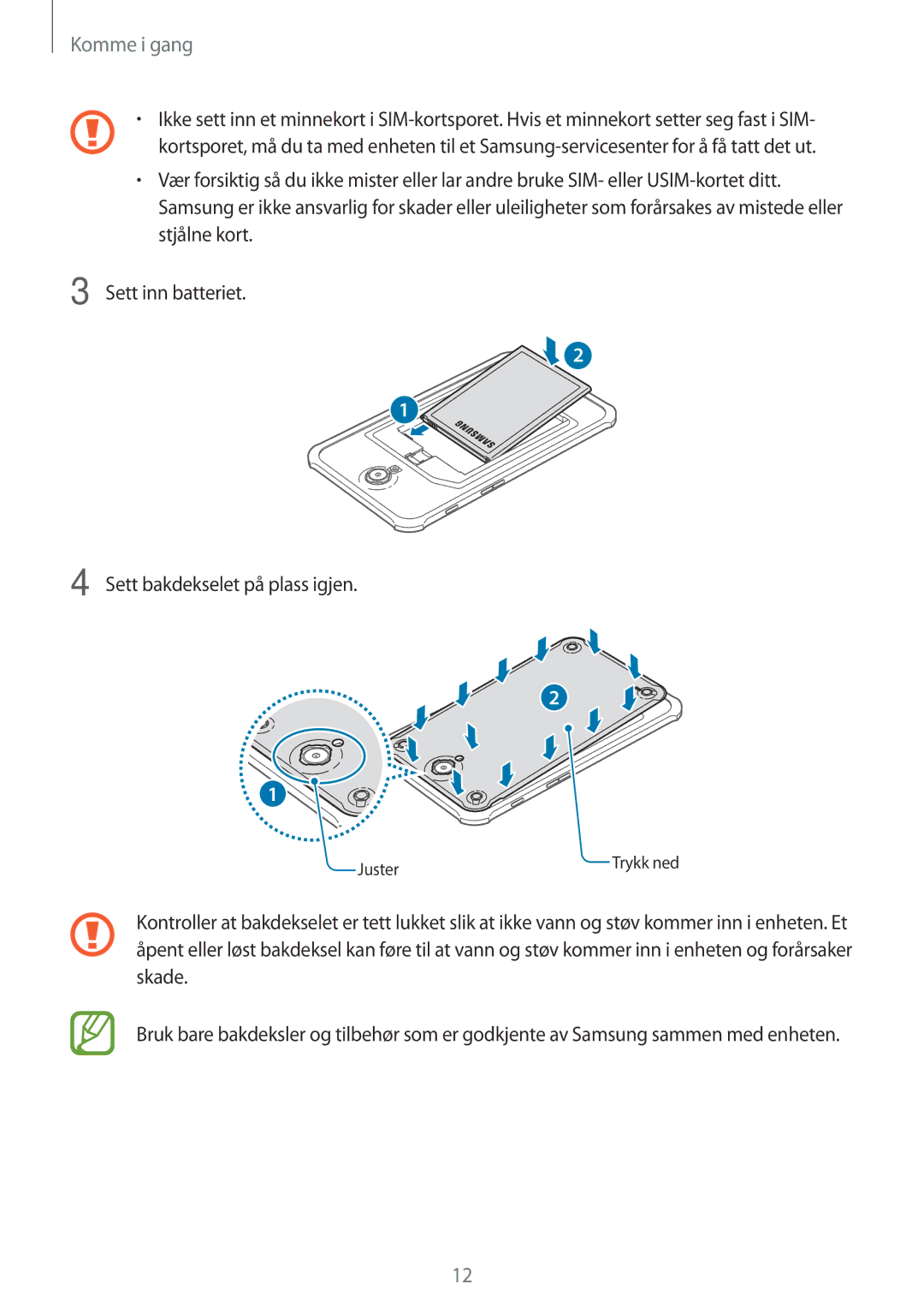 Samsung SM-T365NNGANEE manual Juster 