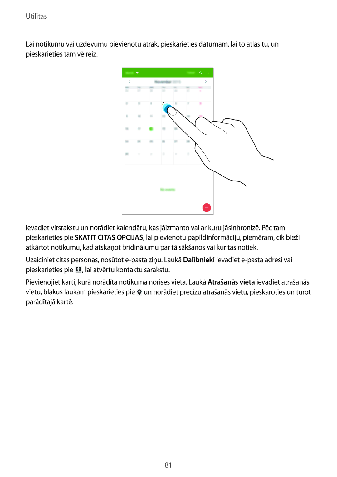 Samsung SM-T365NNGASEB manual Utilītas 