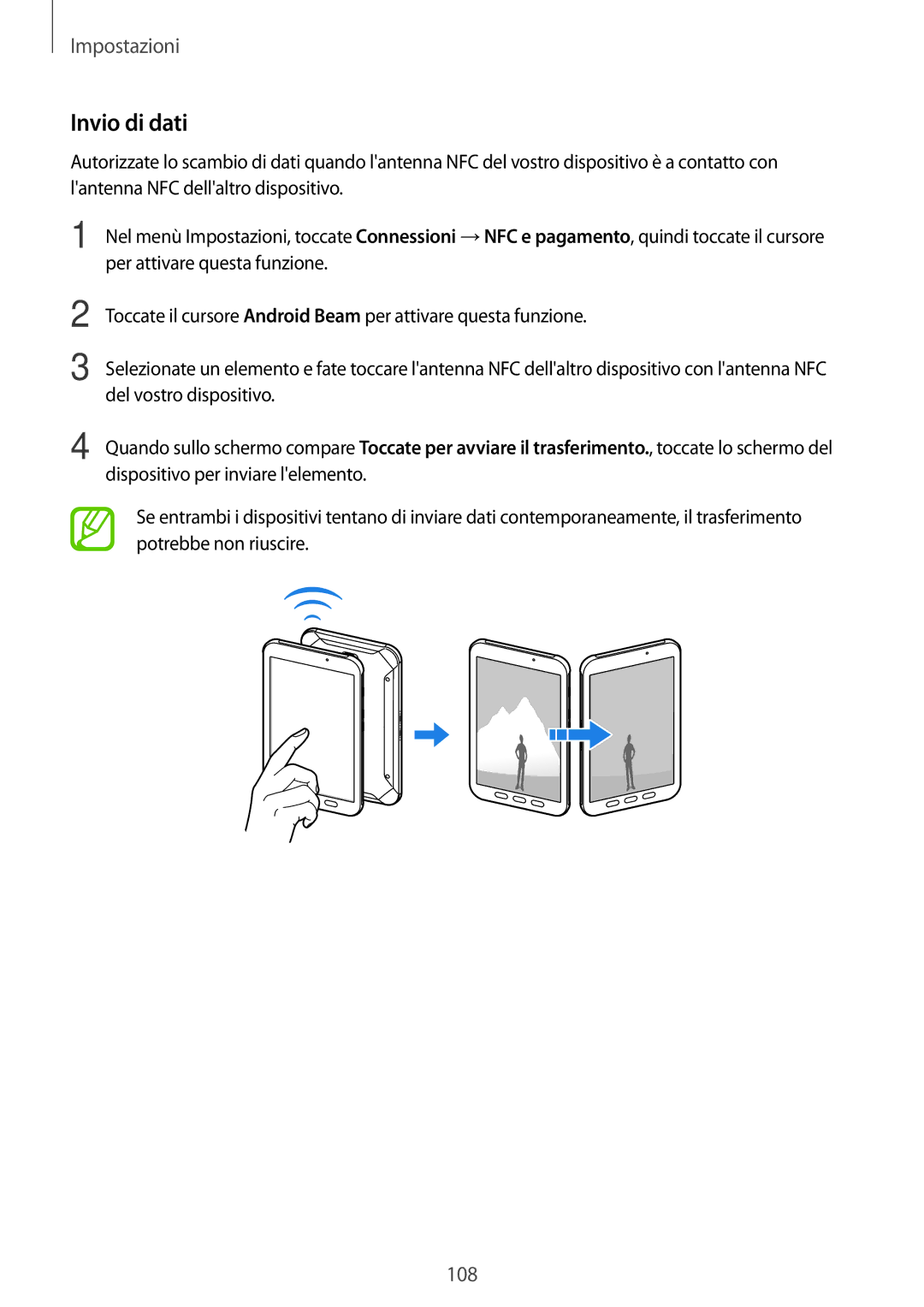 Samsung SM-T390NZKAITV manual Invio di dati 