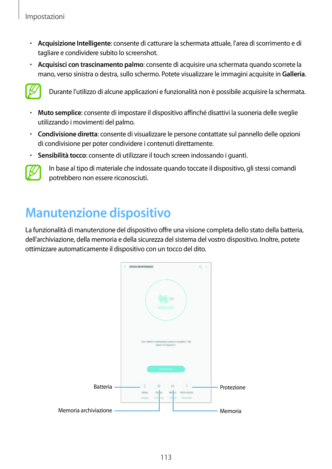 Samsung SM-T390NZKAITV manual Manutenzione dispositivo 