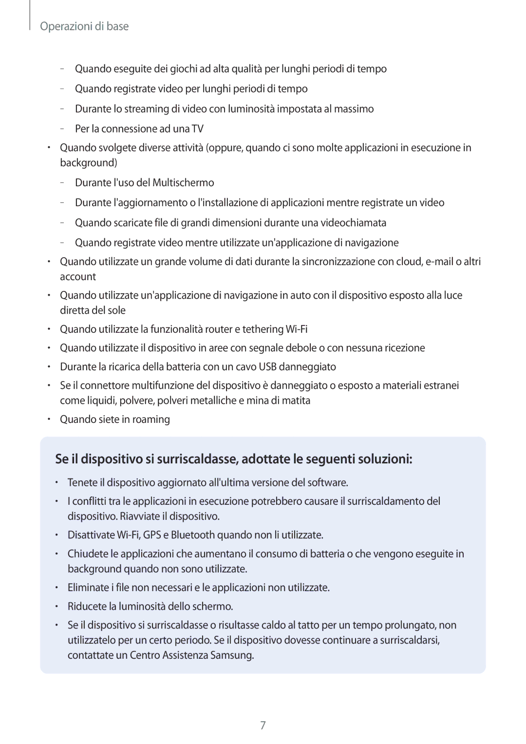 Samsung SM-T390NZKAITV manual Operazioni di base 