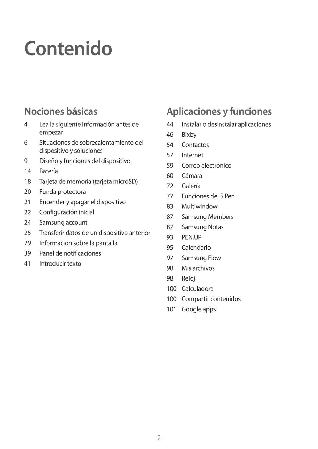 Samsung SM-T390NZKAPHE manual Contenido 