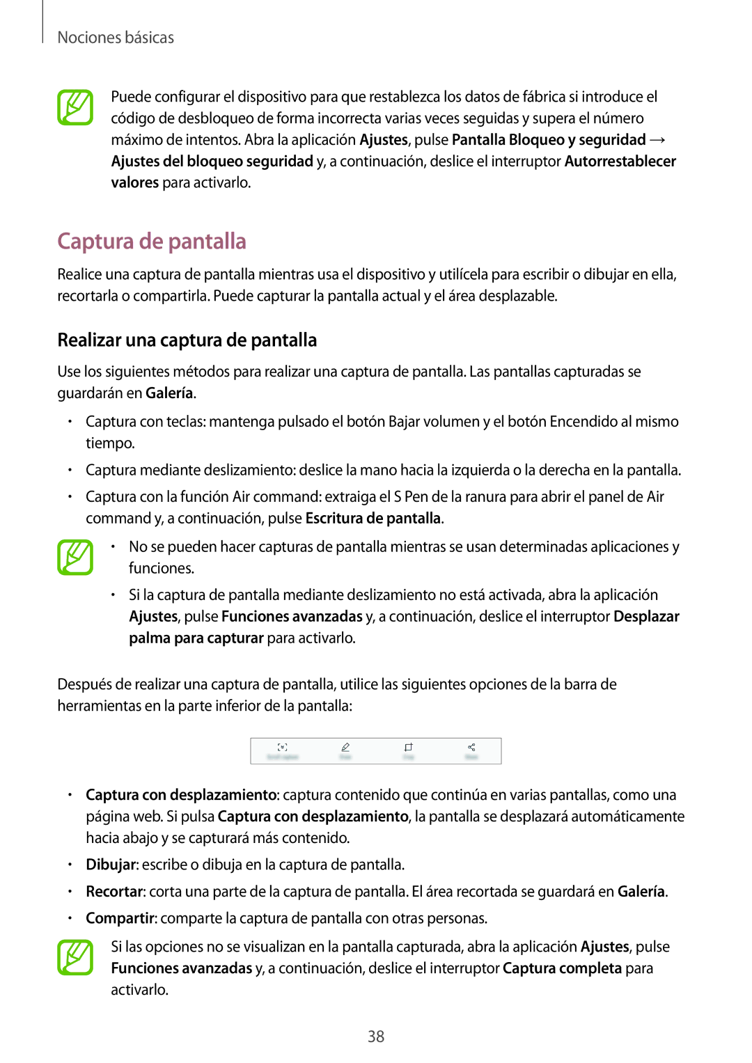 Samsung SM-T390NZKAPHE manual Captura de pantalla, Realizar una captura de pantalla 