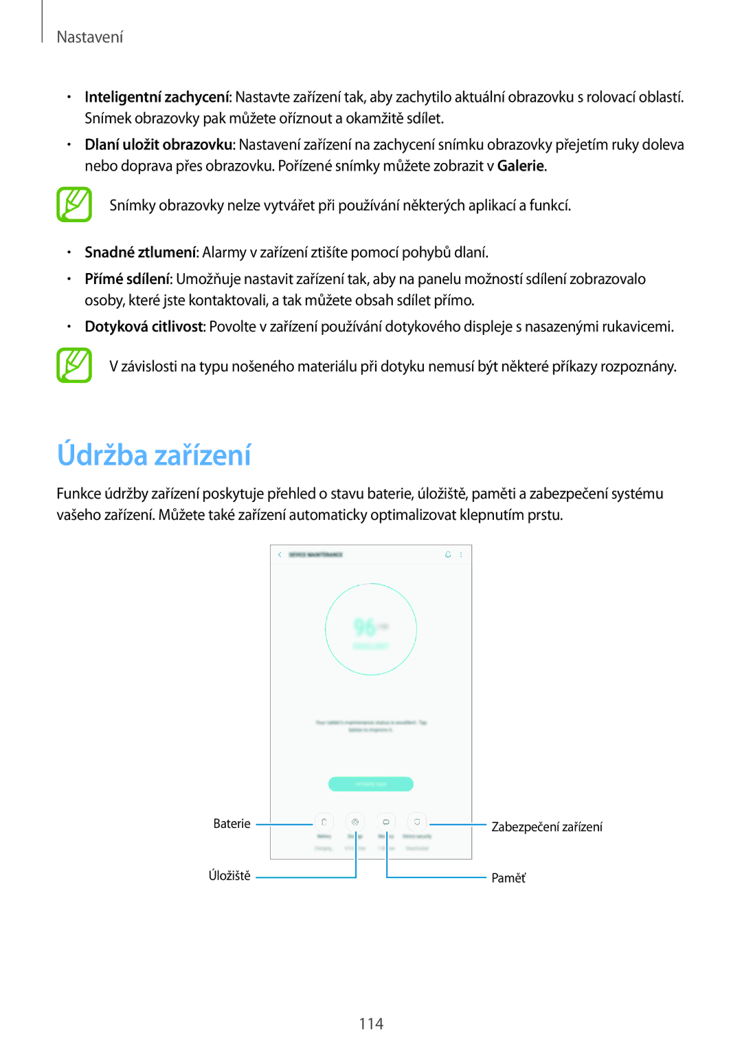 Samsung SM-T390NZKAXEZ manual Údržba zařízení 