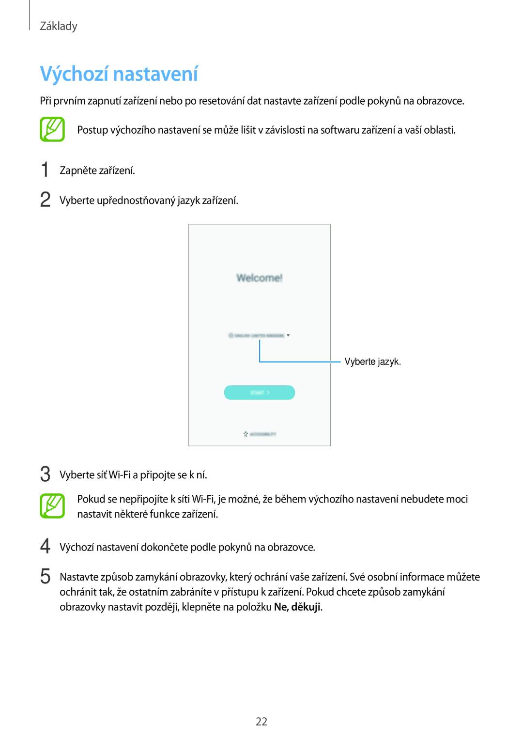 Samsung SM-T390NZKAXEZ manual Výchozí nastavení 