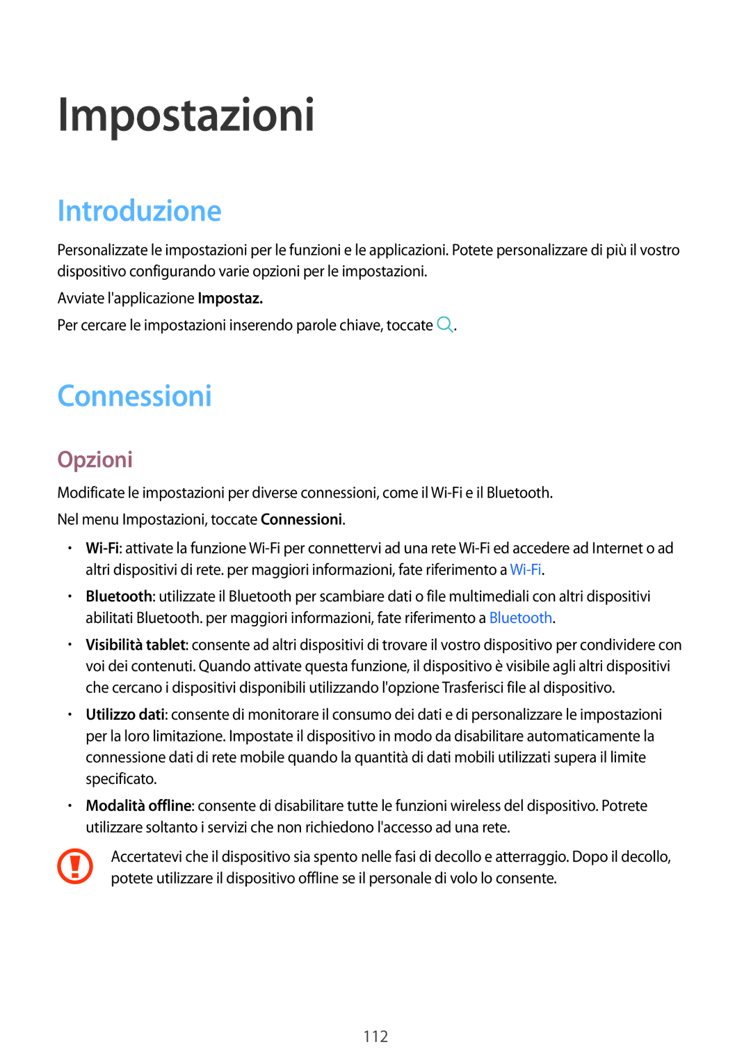 Samsung SM-T395NZKAITV manual Introduzione, Connessioni, Opzioni 