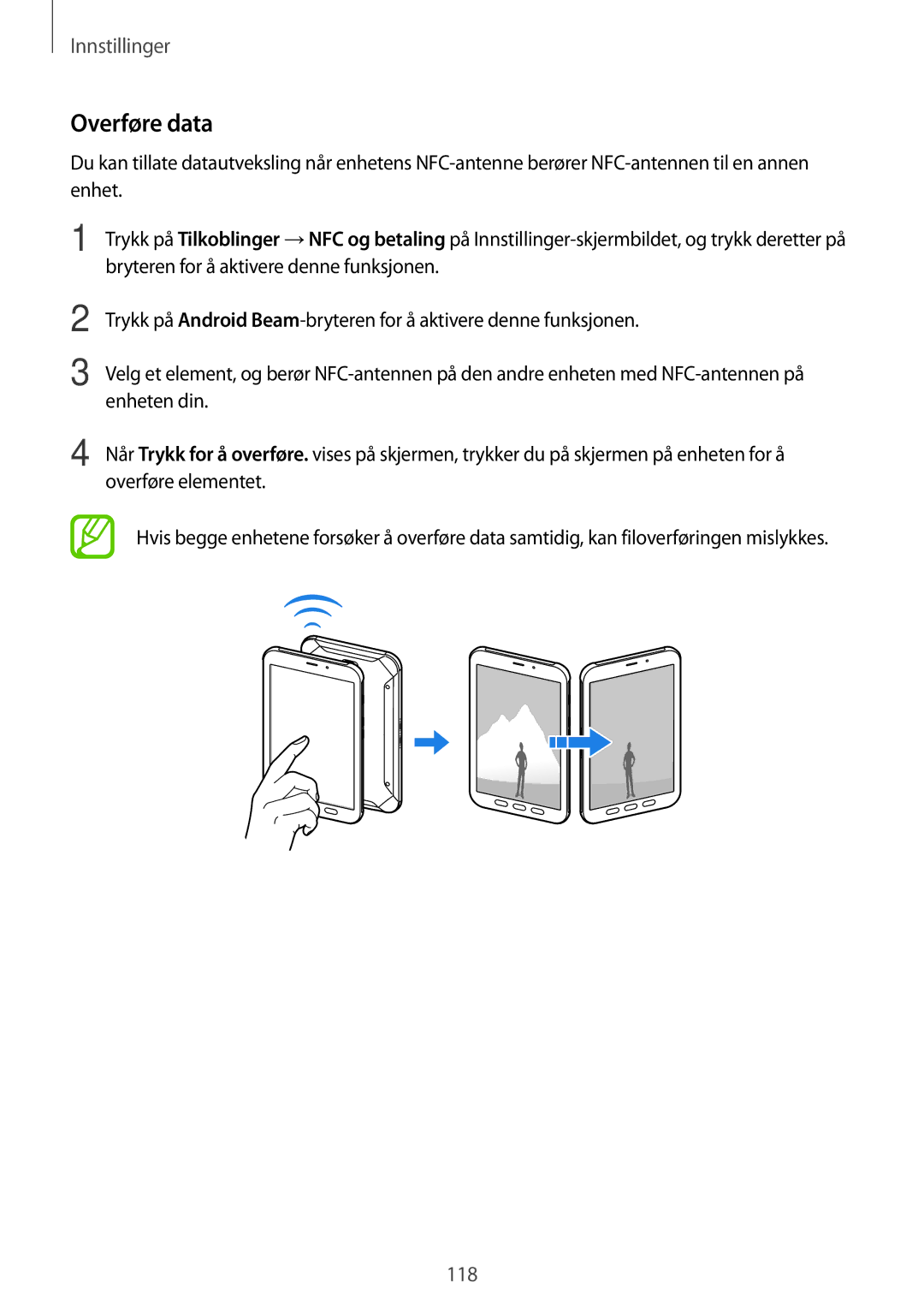 Samsung SM-T395NZKANEE manual Overføre data 