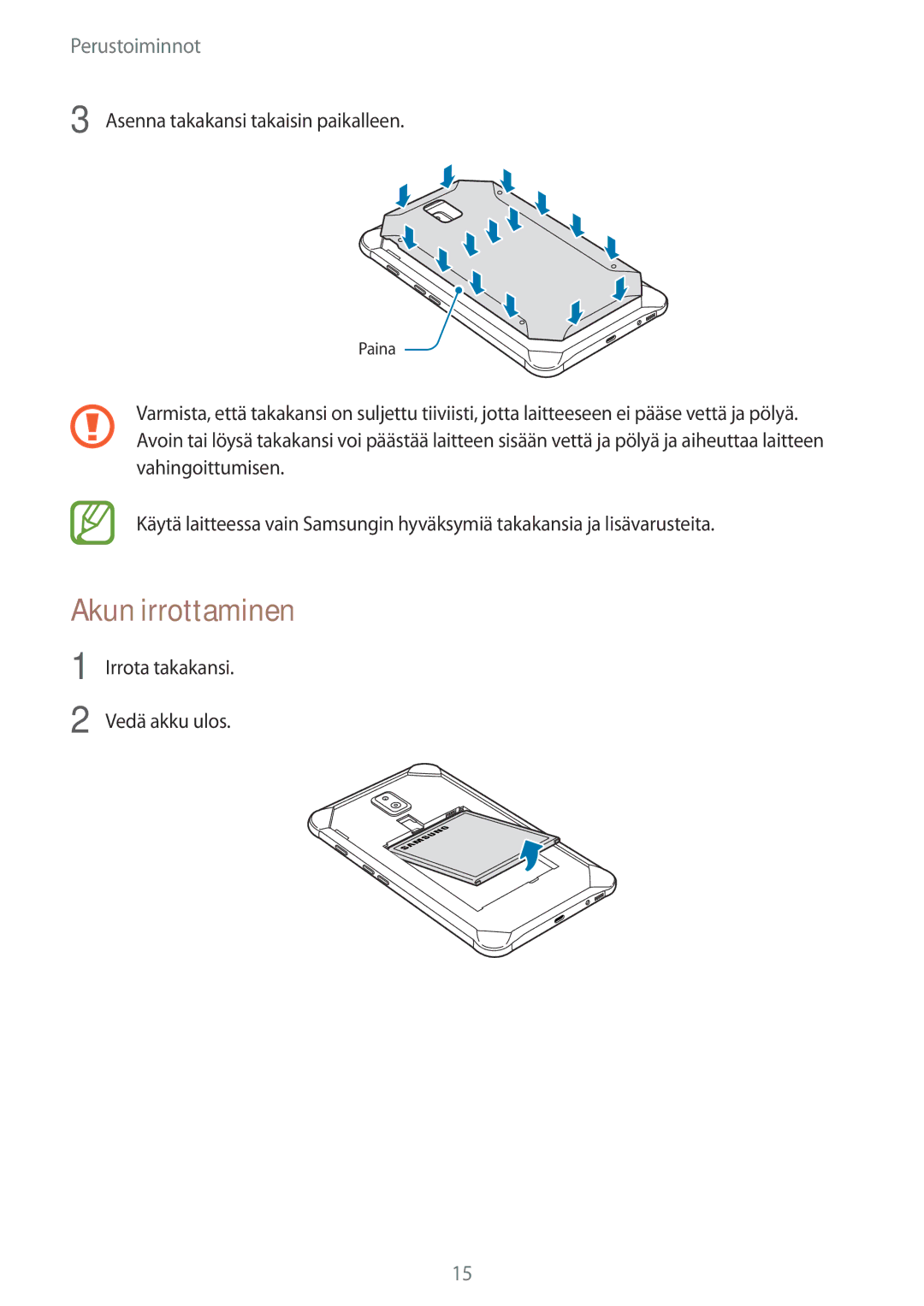 Samsung SM-T395NZKANEE manual Akun irrottaminen 