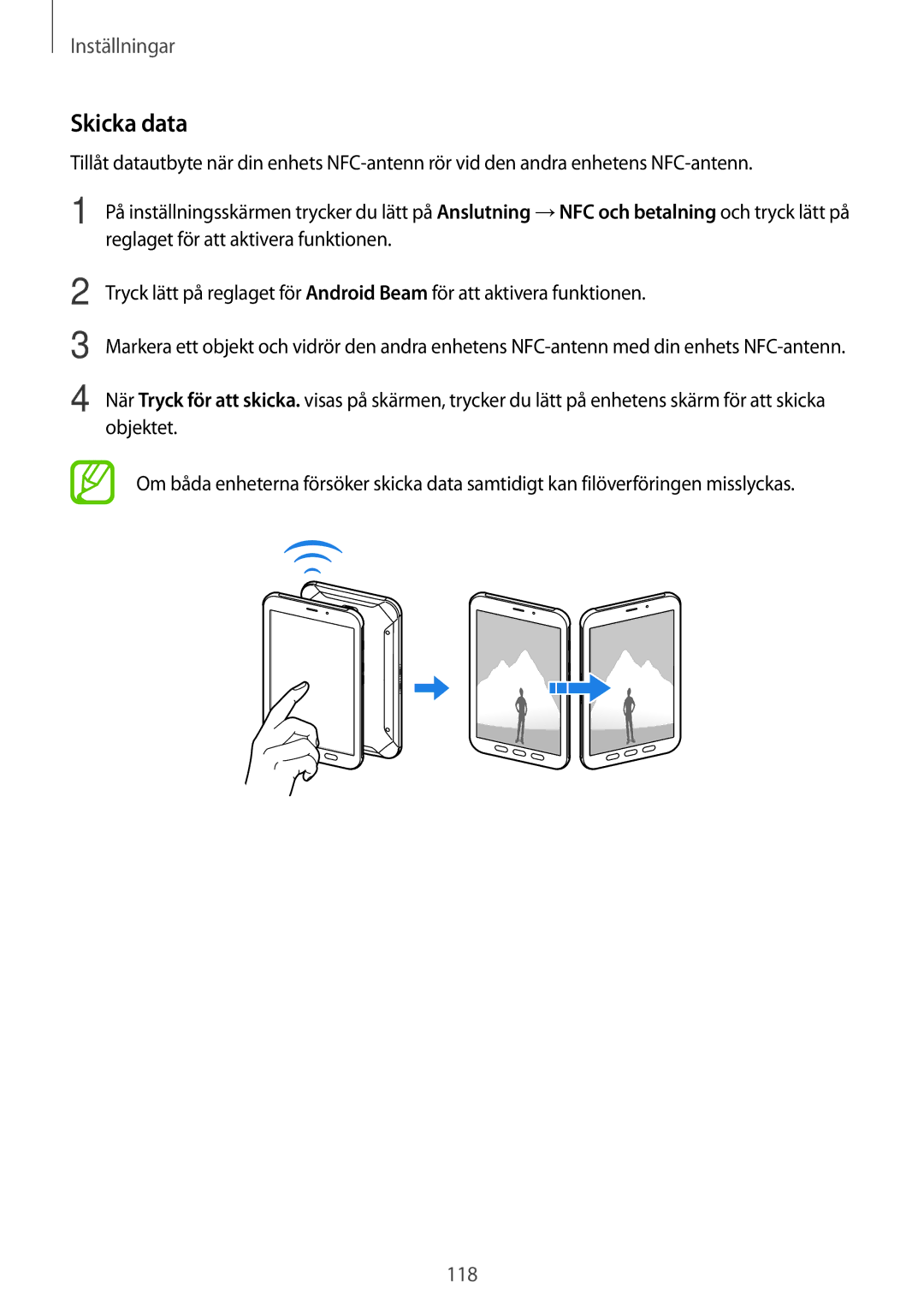 Samsung SM-T395NZKANEE manual Skicka data 