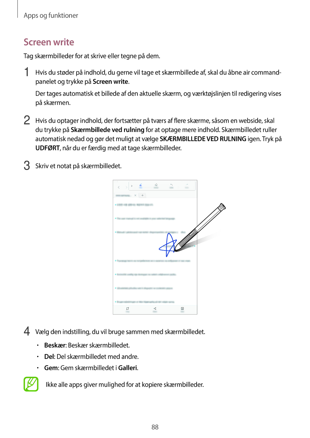 Samsung SM-T395NZKANEE manual Screen write 