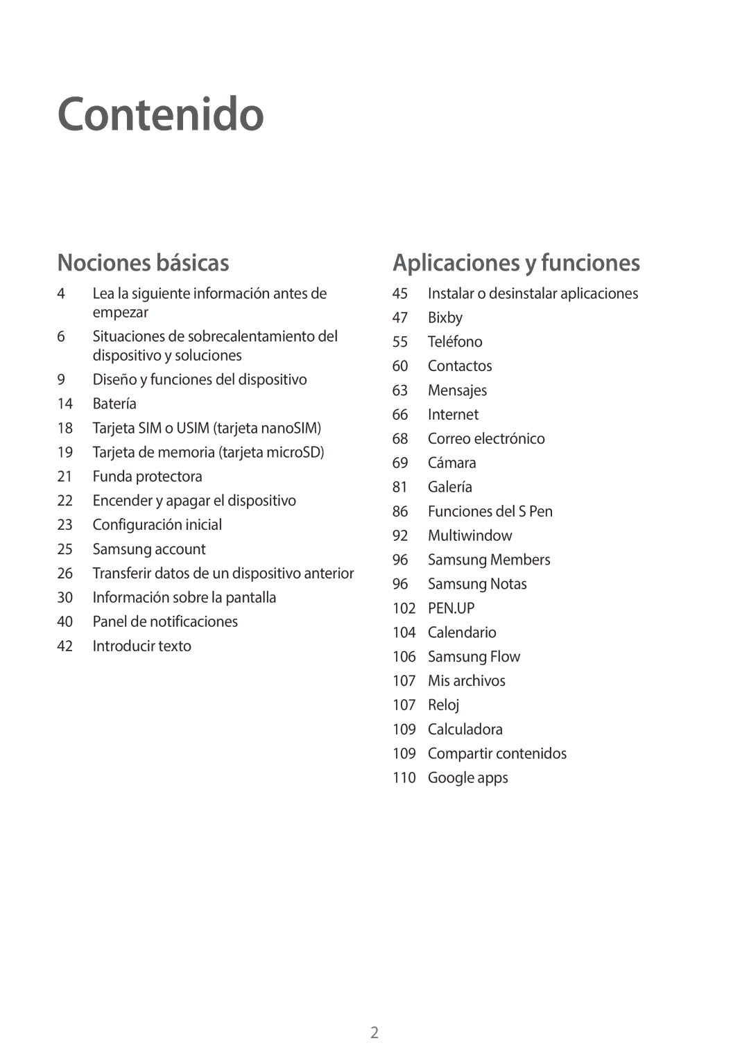 Samsung SM-T395NZKAPHE manual Contenido 