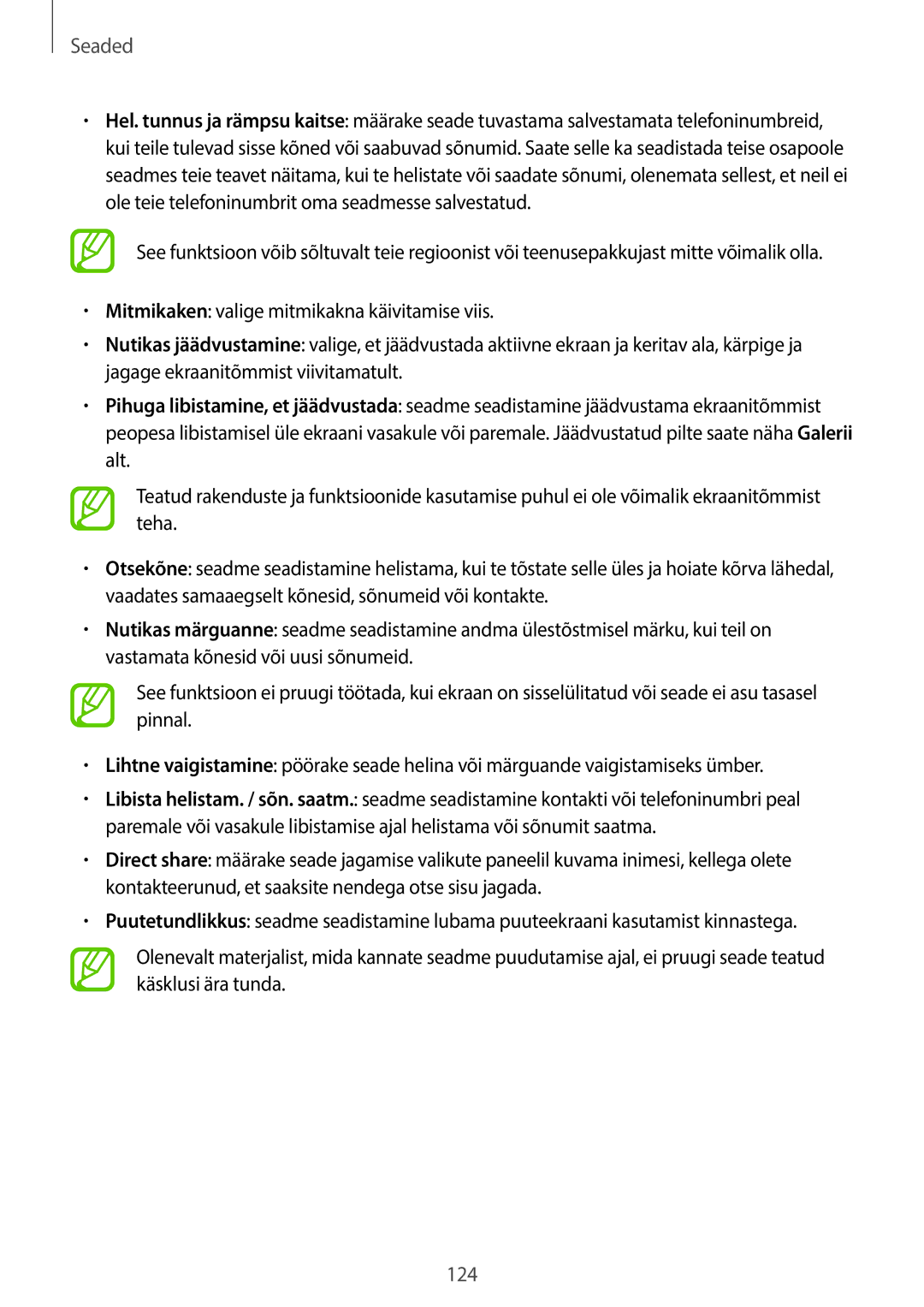 Samsung SM-T395NZKASEB manual 124 