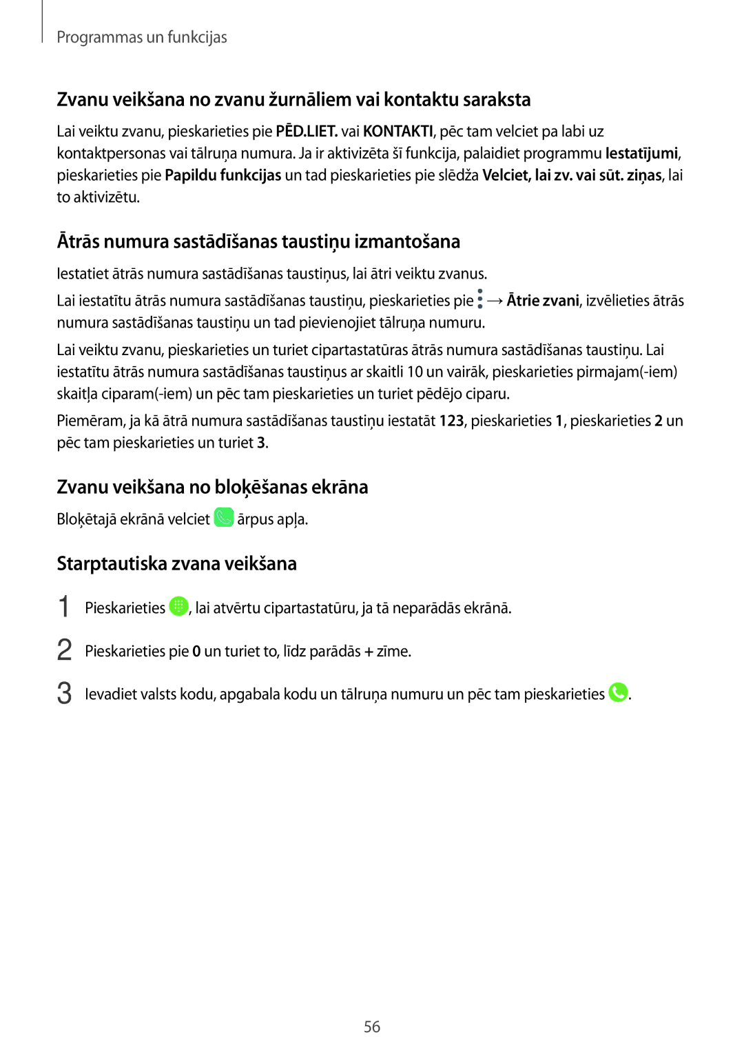 Samsung SM-T395NZKASEB manual Zvanu veikšana no zvanu žurnāliem vai kontaktu saraksta, Zvanu veikšana no bloķēšanas ekrāna 