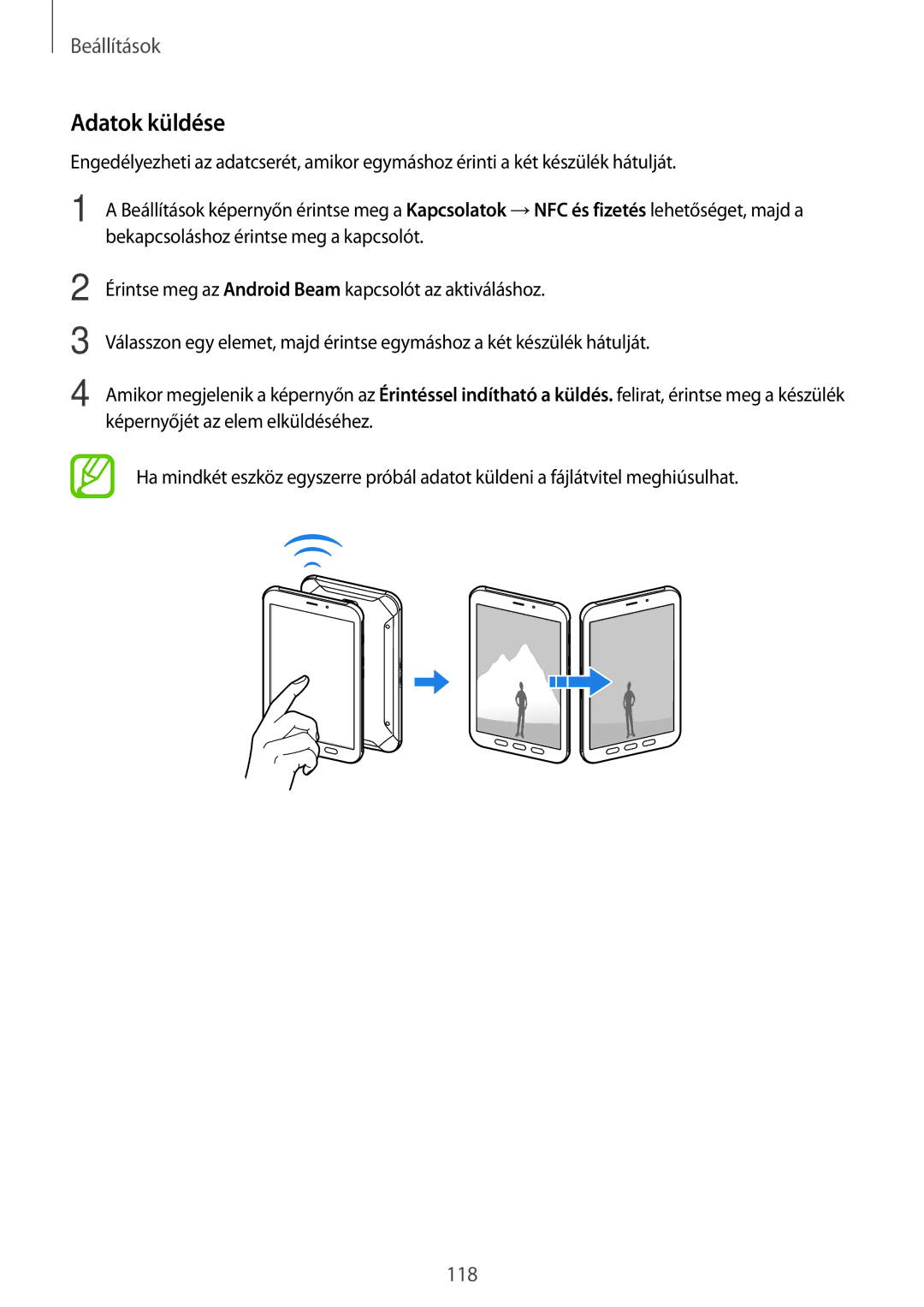 Samsung SM-T395NZKAXSK, SM-T395NZKAXEZ, SM-T395NZKAEUR, SM-T395NZKAXEH manual Adatok küldése 