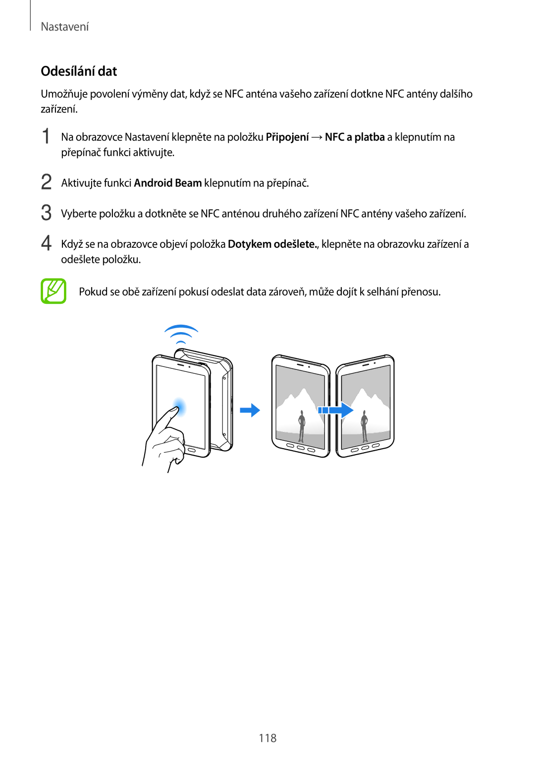 Samsung SM-T395NZKAXEZ manual Odesílání dat 