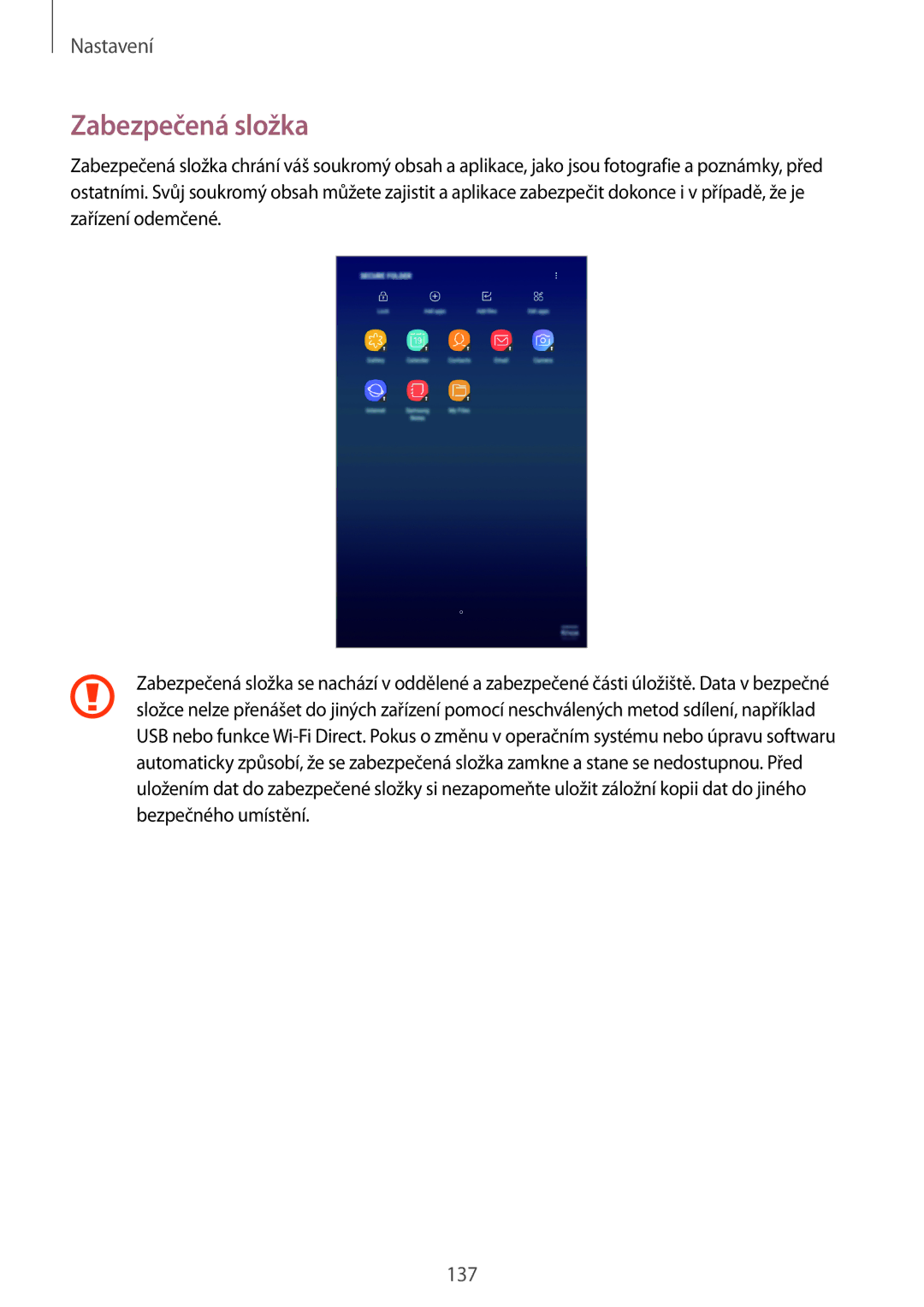 Samsung SM-T395NZKAXEZ manual Zabezpečená složka 
